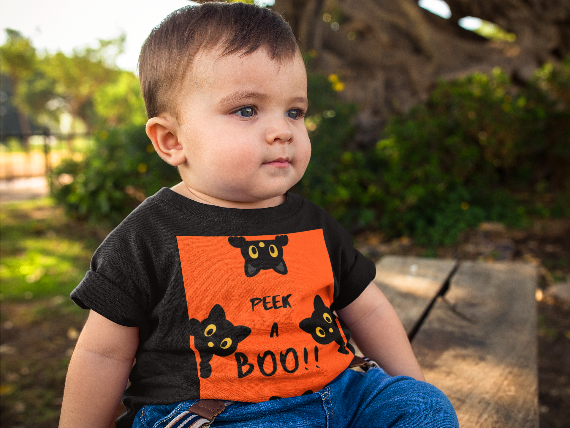"PEEK A BOO" Cute Halloween Short Sleeve Tee product thumbnail image