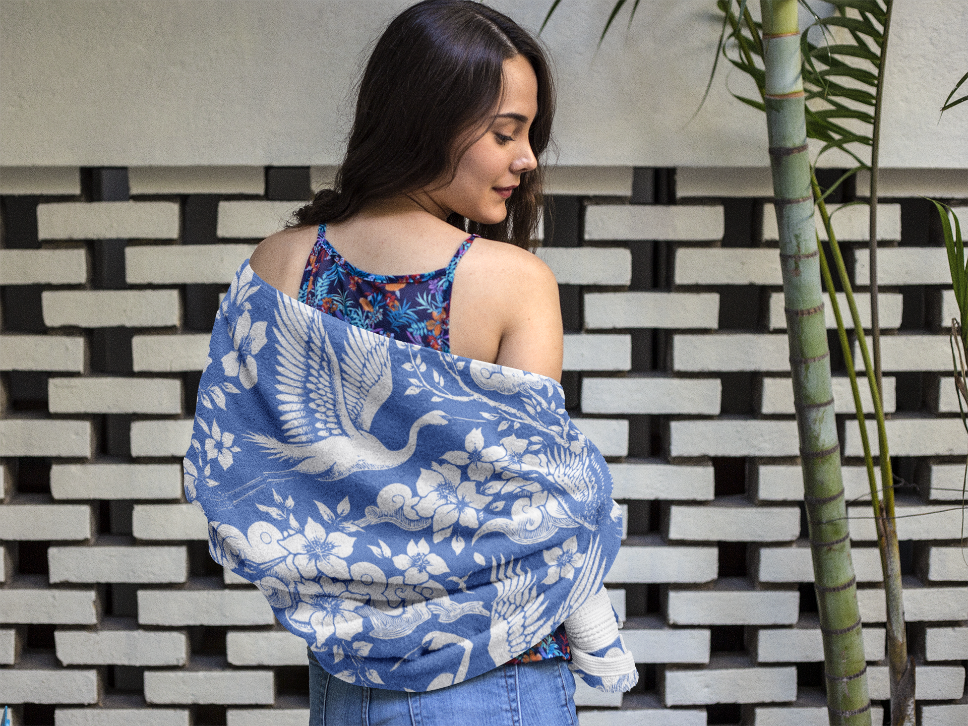 Elegant Crane-Pattern Mink-Cotton Towel, Beautiful Spa Gift, Beach Accessory, Bathroom Decor, Elegant Beach Towel, Home Gift product thumbnail image Elegant Crane-Pattern Mink-Cotton Towel, Beautiful Spa Gift, Beach Accessory, Bathroom Decor, Elegant Beach Towel, Home Gift product thumbnail image