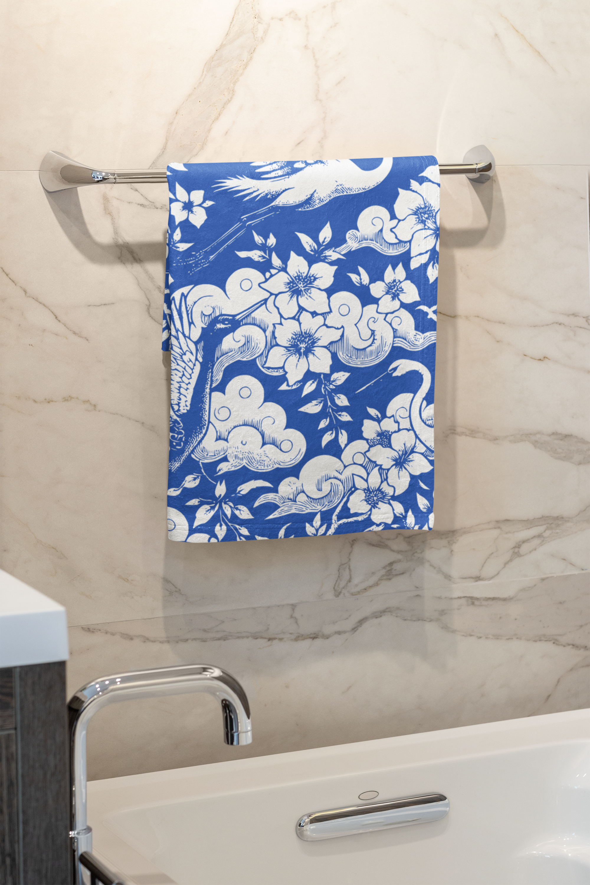 Elegant Crane-Pattern Mink-Cotton Towel, Beautiful Spa Gift, Beach Accessory, Bathroom Decor, Elegant Beach Towel, Home Gift product thumbnail image Elegant Crane-Pattern Mink-Cotton Towel, Beautiful Spa Gift, Beach Accessory, Bathroom Decor, Elegant Beach Towel, Home Gift product thumbnail image