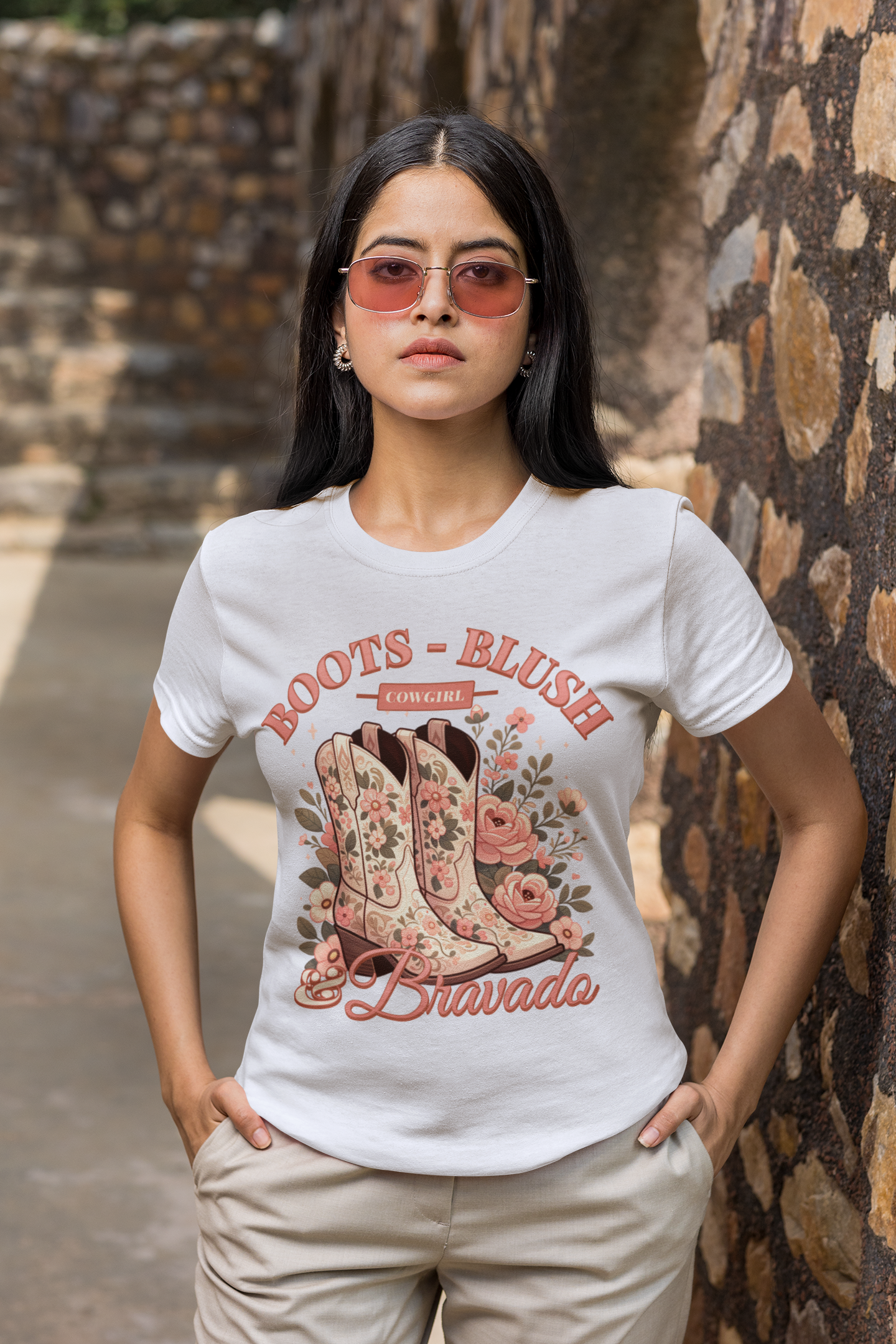 Women's Tee - Western Floral Country Style Shirt for Boot Lover Gift Women's Tee - Western Floral Country Style Shirt for Boot Lover Gift