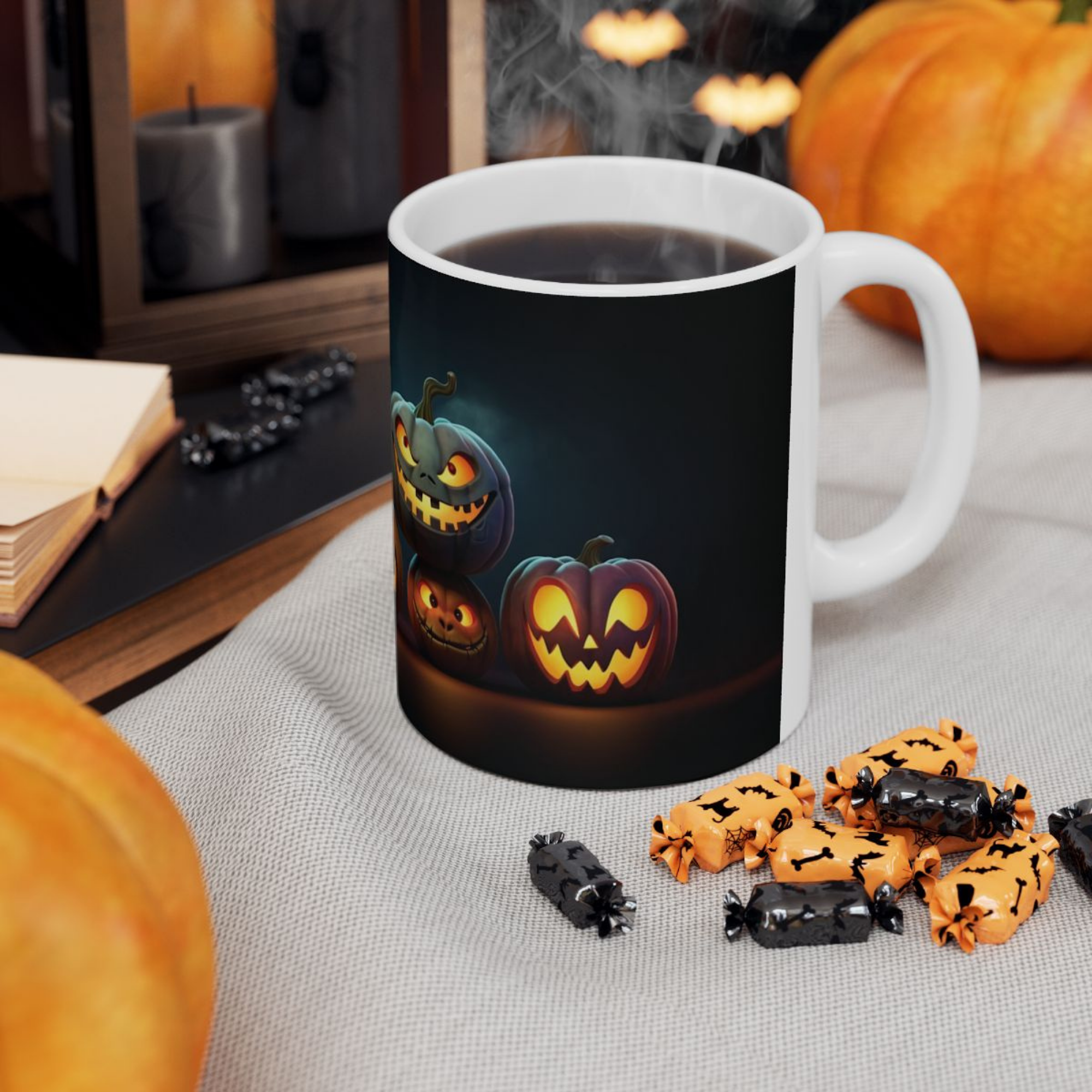 Halloween Witchs Brew Coffee Mug White Ceramic Spooky Pumpkin And Cauldron Design 11oz And 15oz Sizes Halloween Gift for Coffee Lovers product thumbnail image