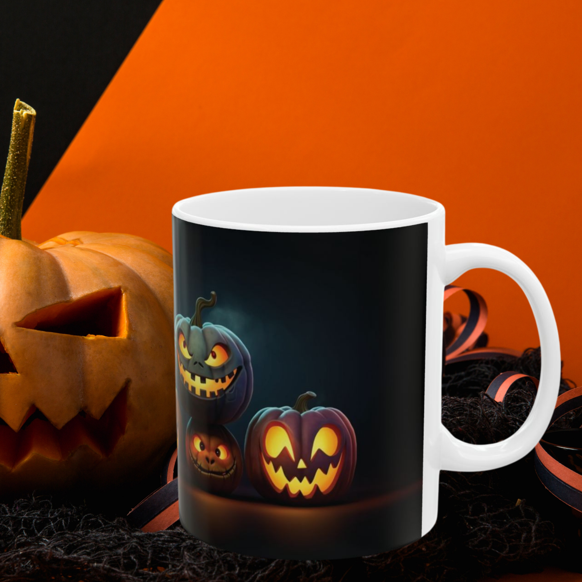 Halloween Witchs Brew Coffee Mug White Ceramic Spooky Pumpkin And Cauldron Design 11oz And 15oz Sizes Halloween Gift for Coffee Lovers product thumbnail image