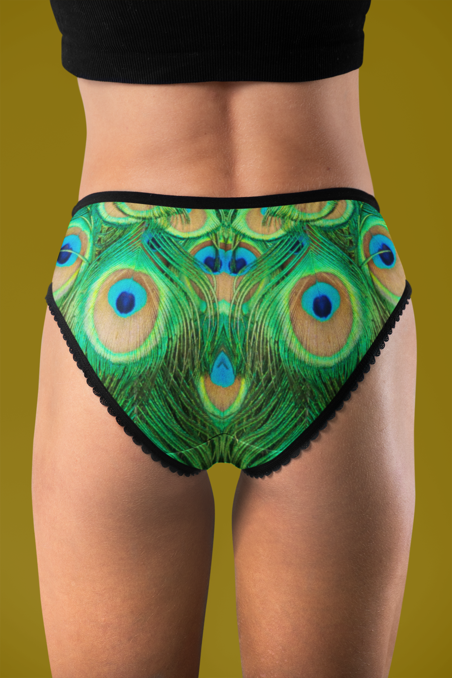 Peacock Print Women's Underwear, Cute Colorful Peacock Panties, Nature-Inspired Lingerie, Eco-Friendly Underwear, Unique Gift for Her product thumbnail image