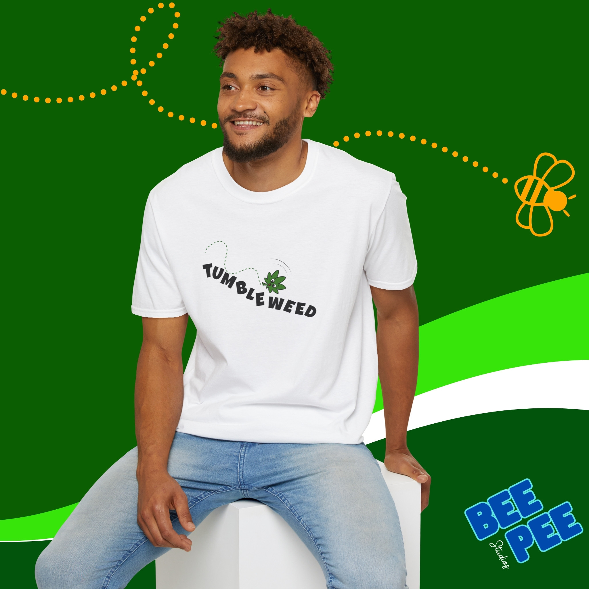 Cannabis Leaf 'Tumble Weed' T-Shirt product thumbnail image Cannabis Leaf 'Tumble Weed' T-Shirt product thumbnail image