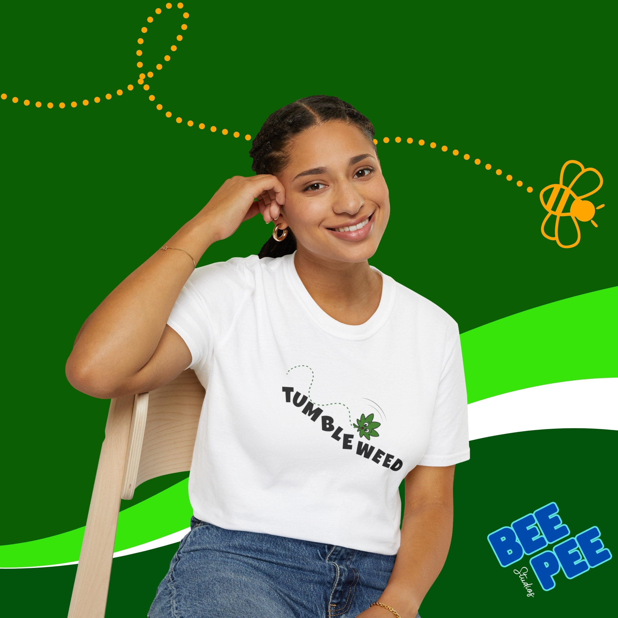 Cannabis Leaf 'Tumble Weed' T-Shirt product thumbnail image Cannabis Leaf 'Tumble Weed' T-Shirt product thumbnail image