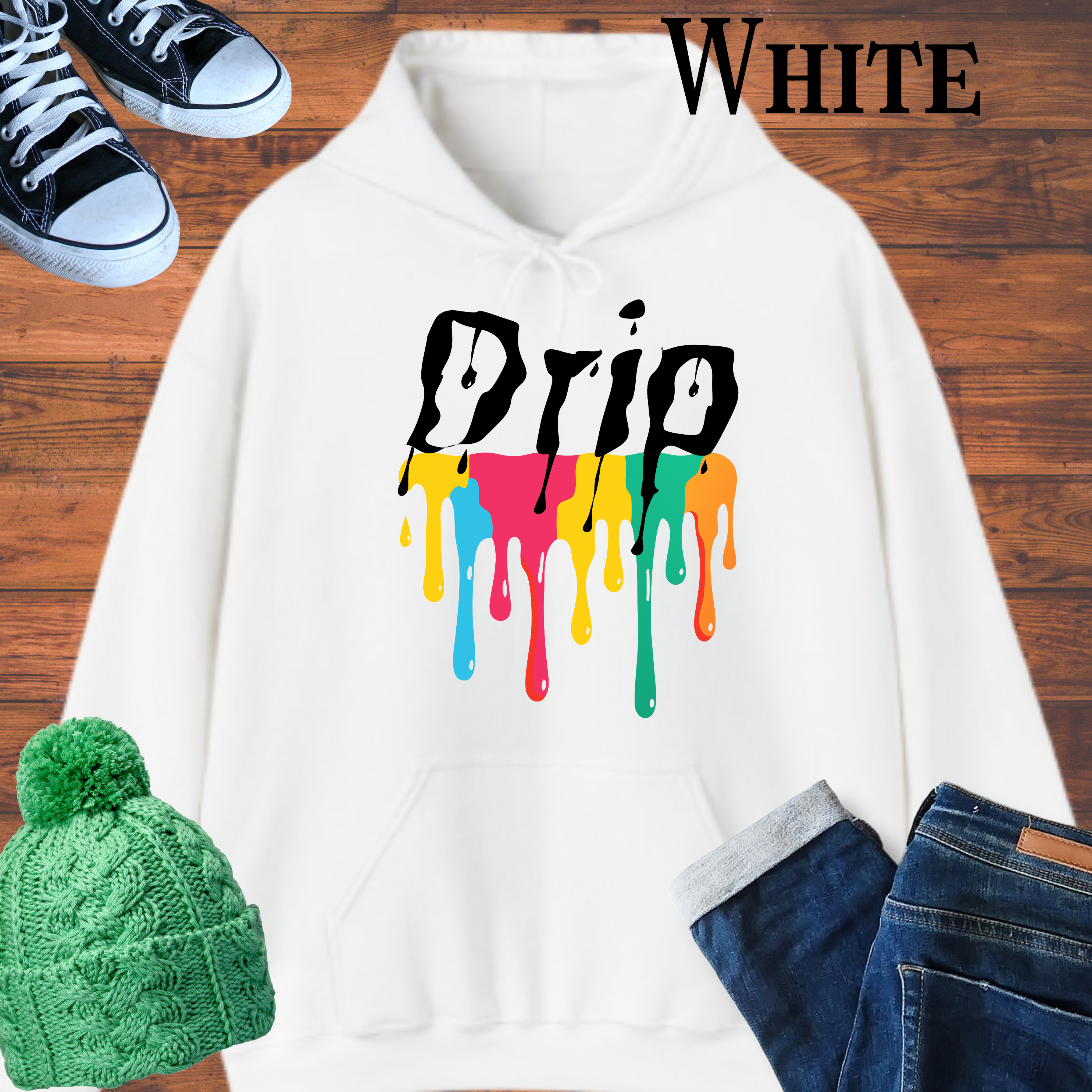 Colorful Drip Graphic Unisex Hoodie, Trendy Sweatshirt for Artists, Perfect Gift for Birthdays, Casual Wear, Comfortable, Cozy Style
