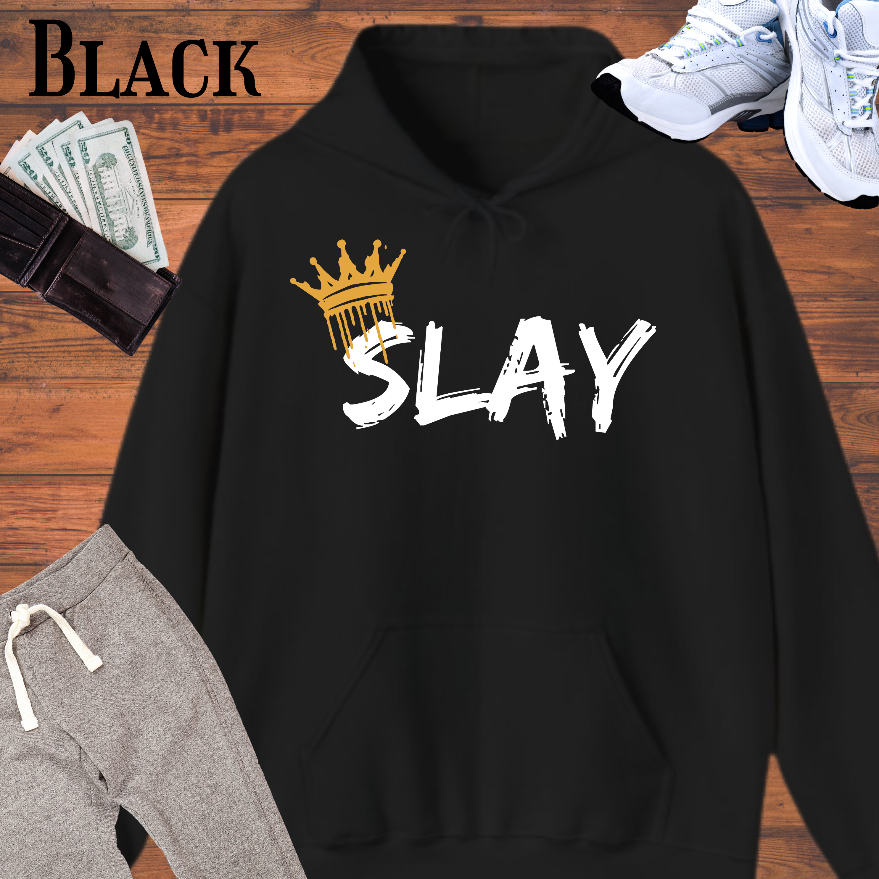 Unisex Slay Hoodie - Comfortable Sweatshirt for Casual Outfits, Perfect for Gifts, Streetwear, Motivational Apparel, Fall/Winter Fashion