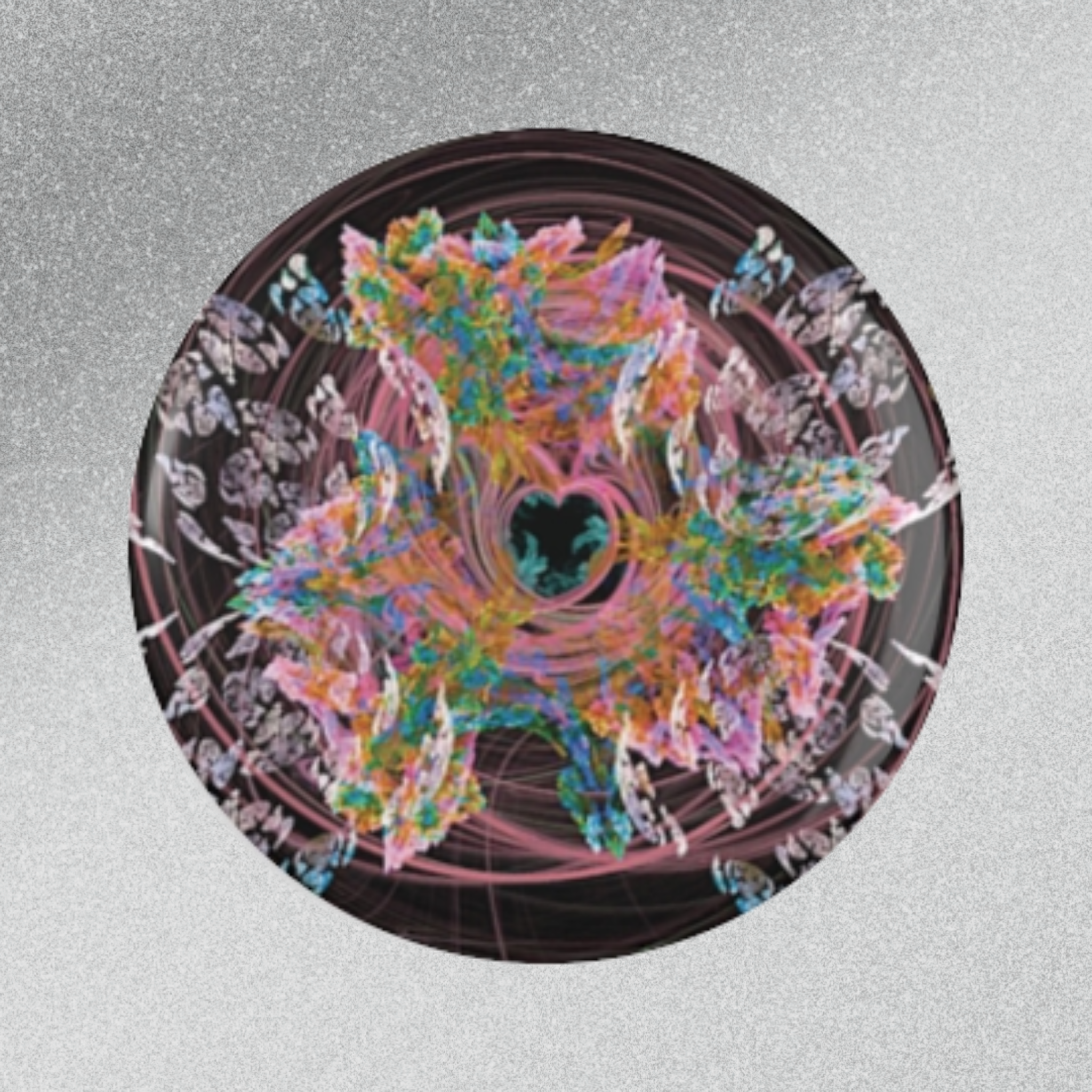 Button Magnet, Fridge Magnet, featuring 'Hearts Flow', Unique Home Decor, Fractal Art, Abstract Art, Gifts for Art Lovers, Bohemian Style, Kitchen Accessories product thumbnail image