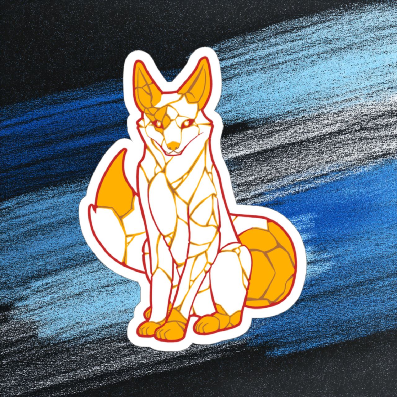 Kitsune Kintsugi Sticker