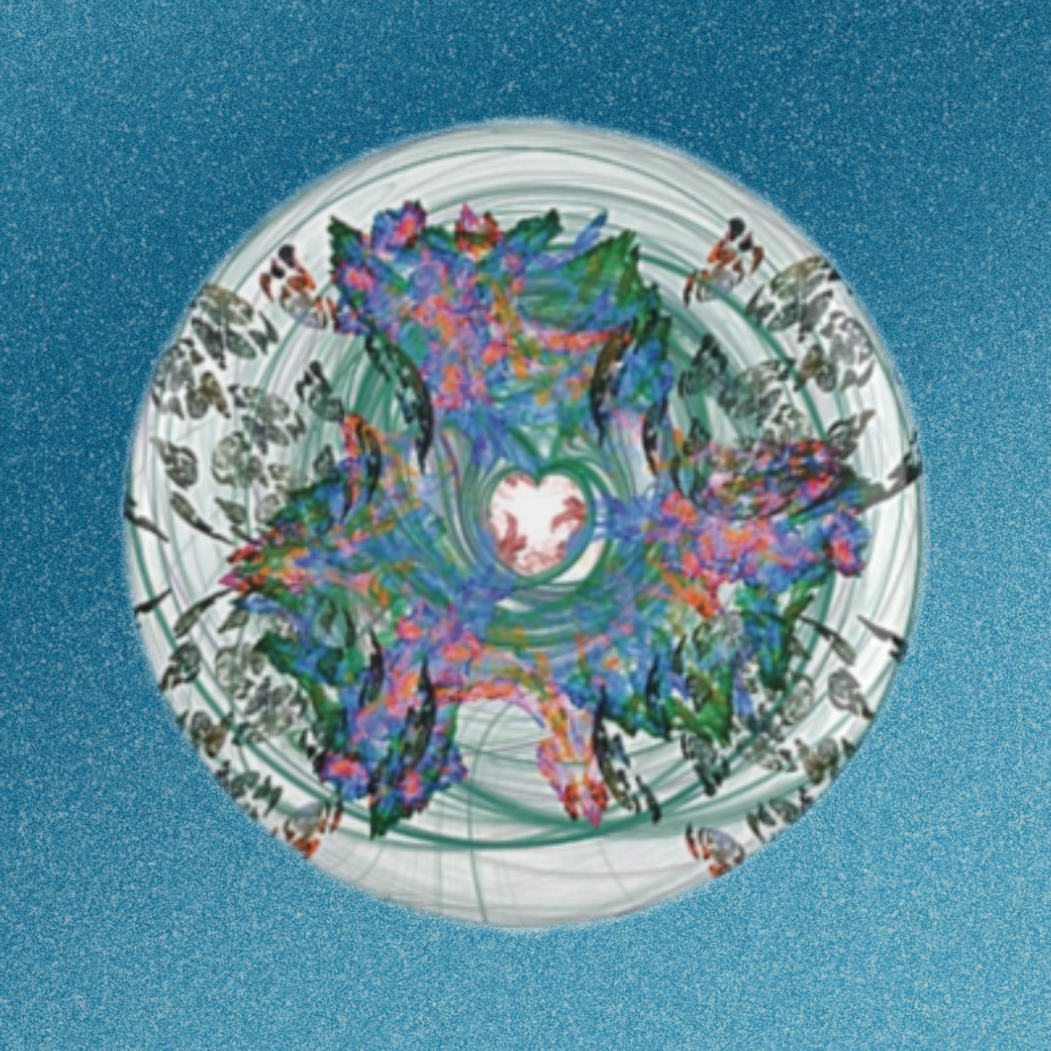 Button Magnet, Fridge Magnet, featuring 'Hearts Flow' (light), Unique Home Decor, Fractal Art, Abstract Art, Gifts for Art Lovers, Bohemian Style, Kitchen Accessories