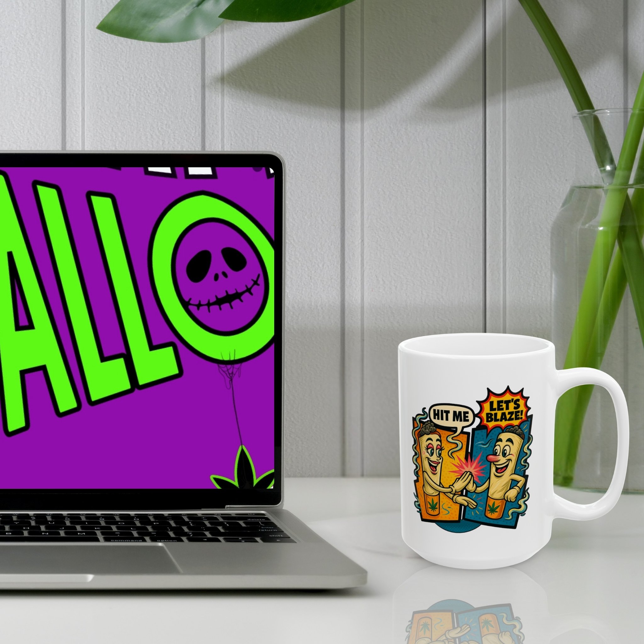 Coffee Mug Funny Original 'Hit Me' Graphic Design product thumbnail image