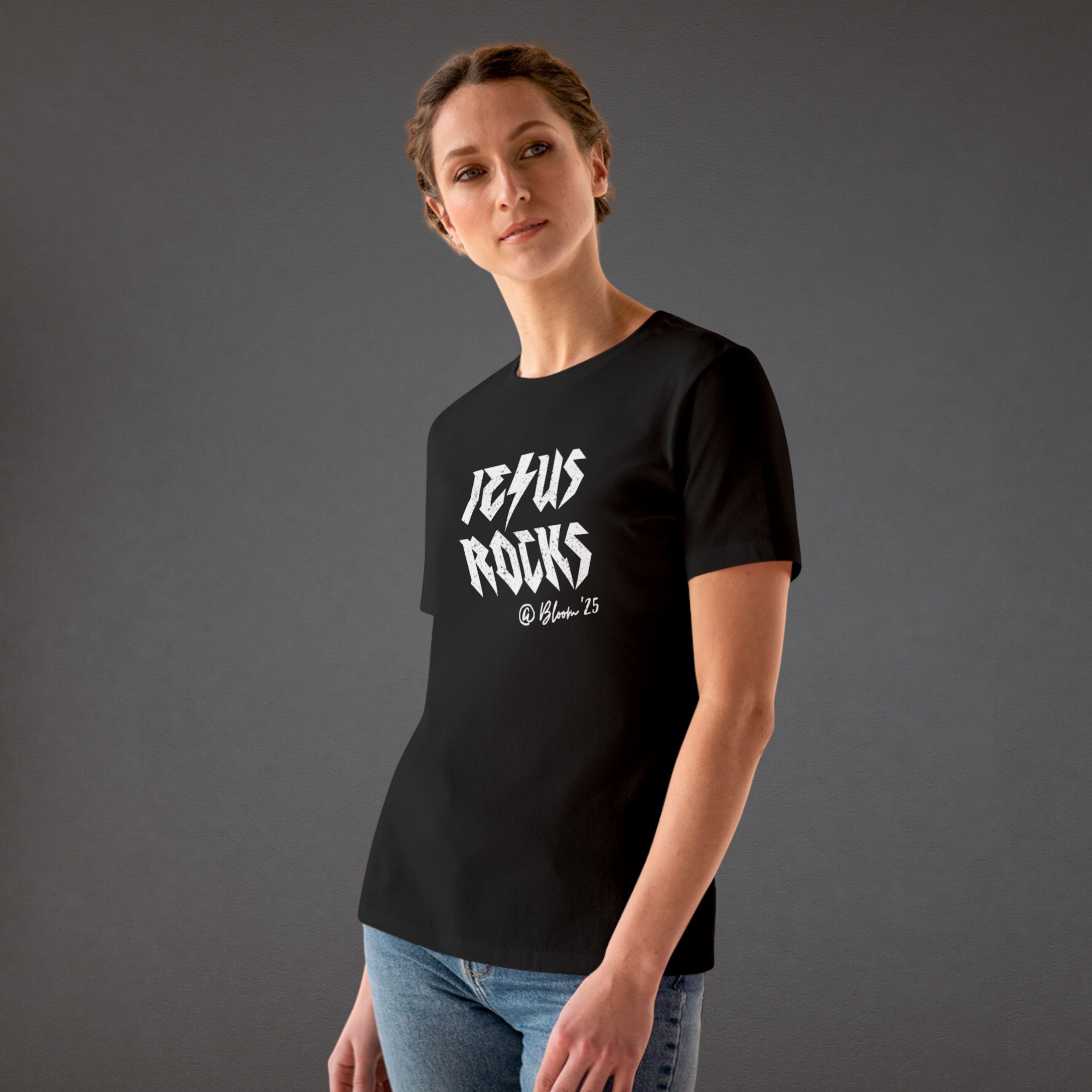 Jesus Rocks - Relaxed Fit Women's Tee product thumbnail image Jesus Rocks - Relaxed Fit Women's Tee product thumbnail image