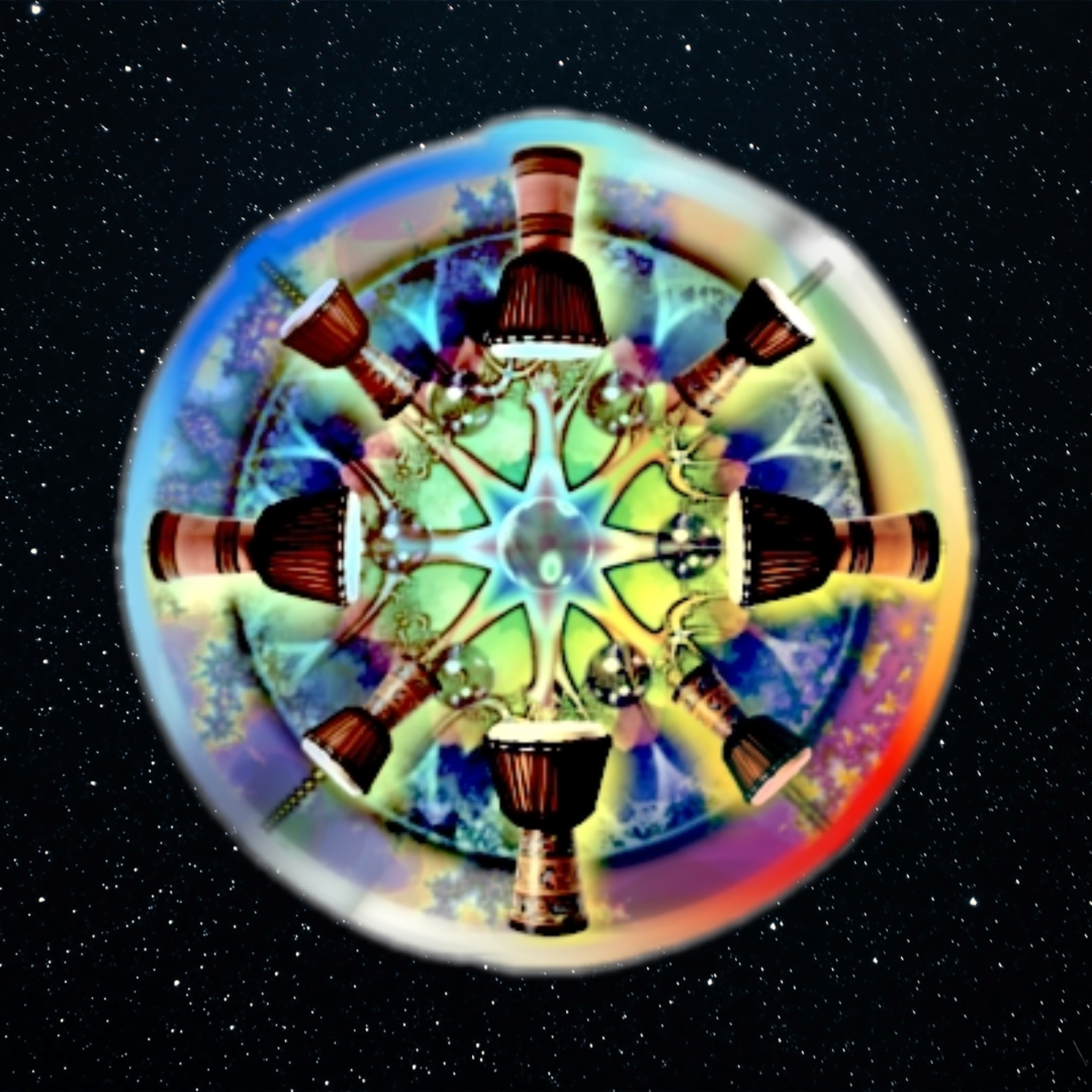 Holographic Stickers - Djembe Drum Art, Drum Stickers, Colorful Decals for Laptops, Water Bottles, Skateboards, Journals, and More!