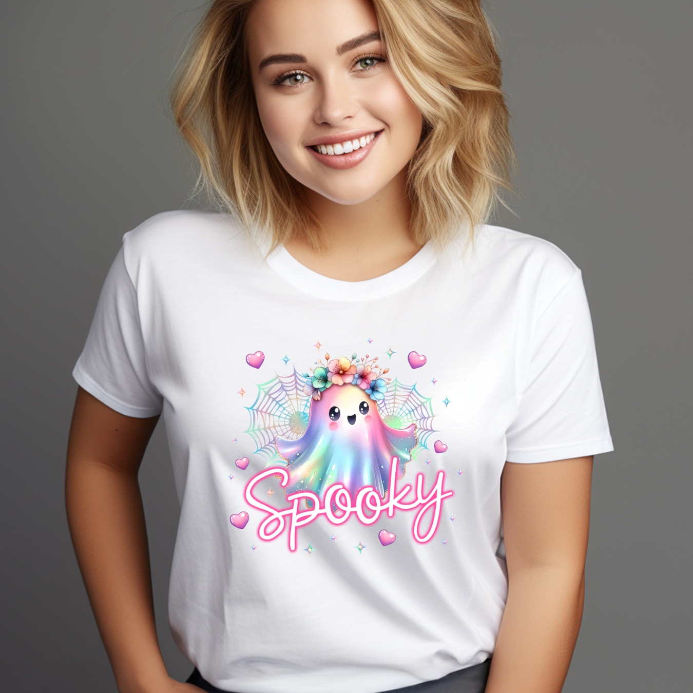 Cute Spooky Ghost T-Shirt, Halloween Tee, Unisex Softstyle Tee, Ghost Lover Gift, Whimsical Apparel, Fun Fashion product thumbnail image