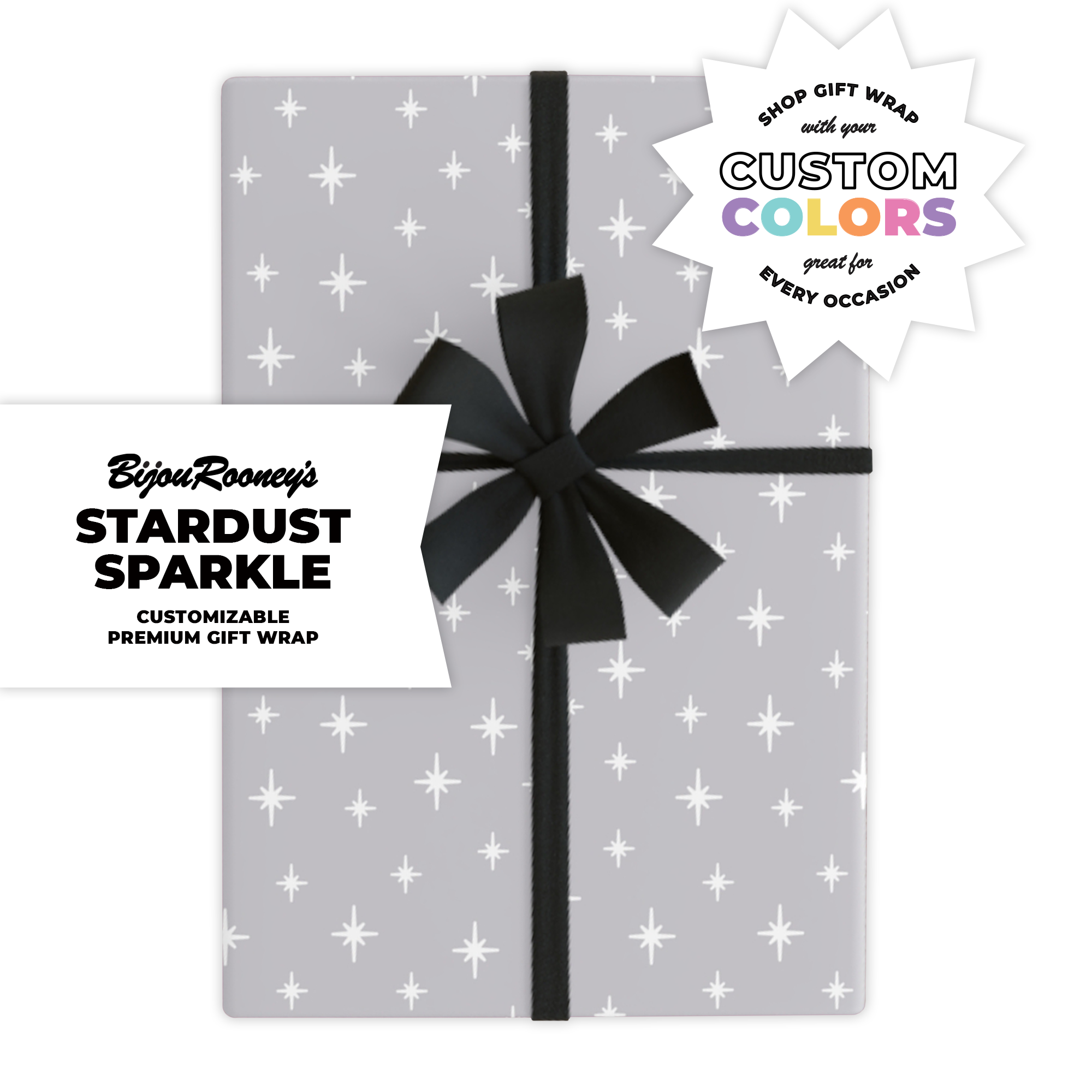 Stardust Sparkle Gift Wrap in Your Custom Color product thumbnail image Stardust Sparkle Gift Wrap in Your Custom Color product thumbnail image