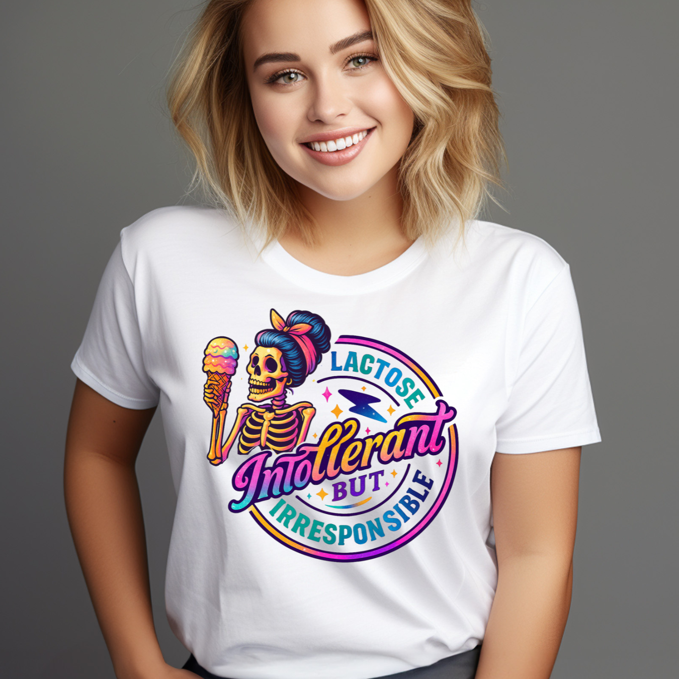 Graphic Tee: Lactose Intolerant But Irresponsible - Funny T-shirt Gift product thumbnail image