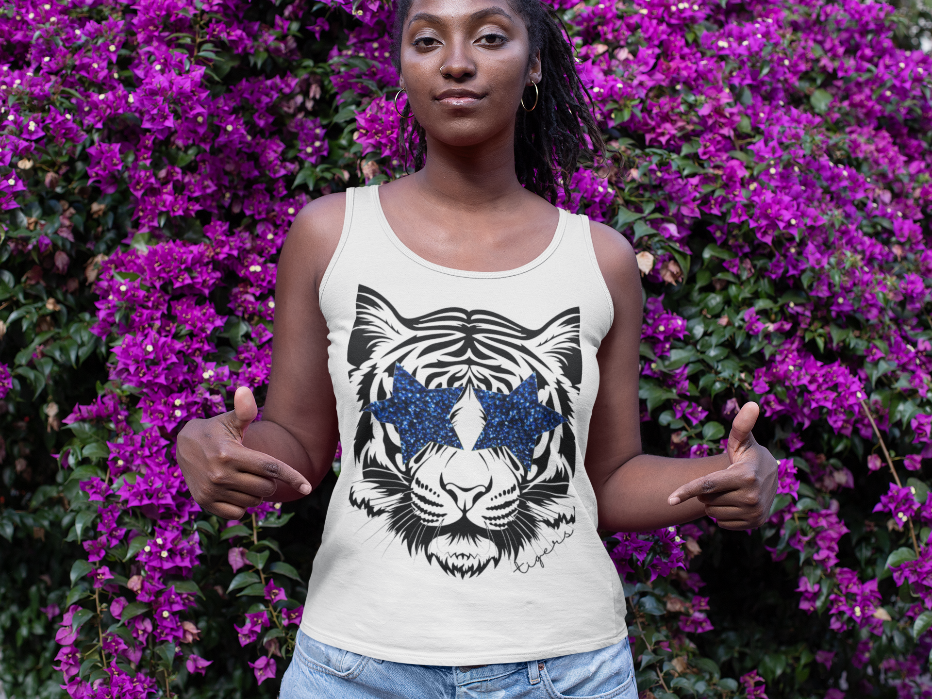 Racerback Tank Tiger Mascot Graphic Tee