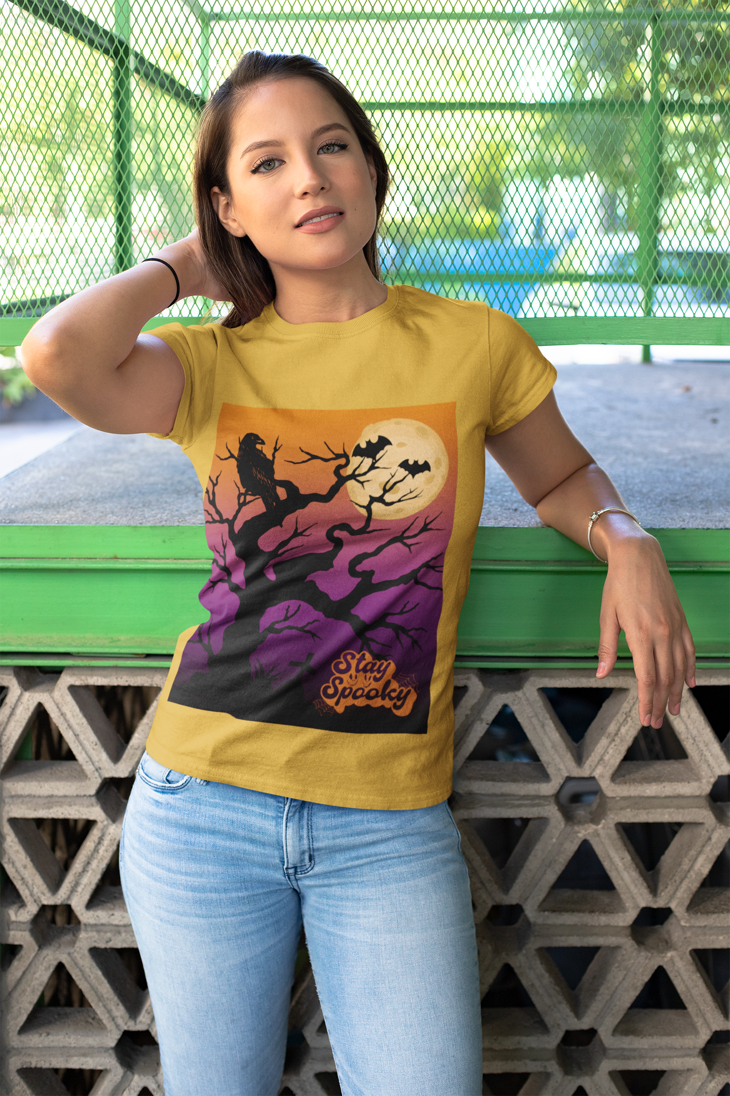 "STAY SPOOKY" Halloween Unisex Short Sleeve Tee product thumbnail image