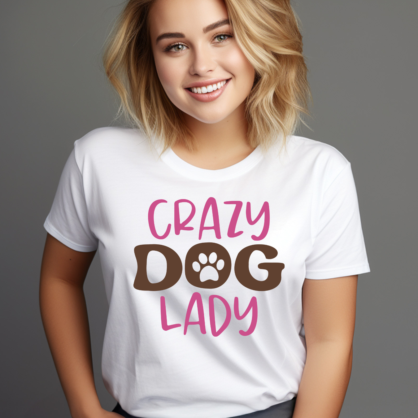 Crazy Dog Lady T-Shirt – Funny Graphic Tee for Pet-Obsessed Women product thumbnail image