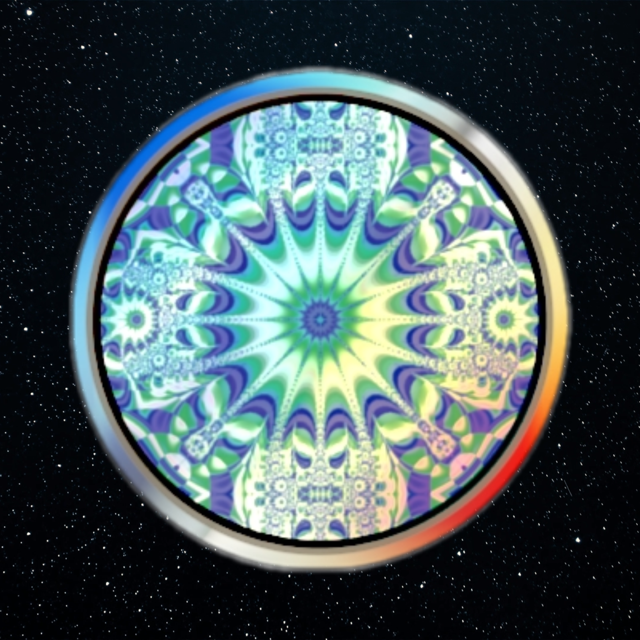 Holographic Stickers - 'Breathe' Mandala Sticker, Collectable Art Stickers, Fractal Art, Colorful Decals for Laptops, Water Bottles, Skateboards, Journals, and More!