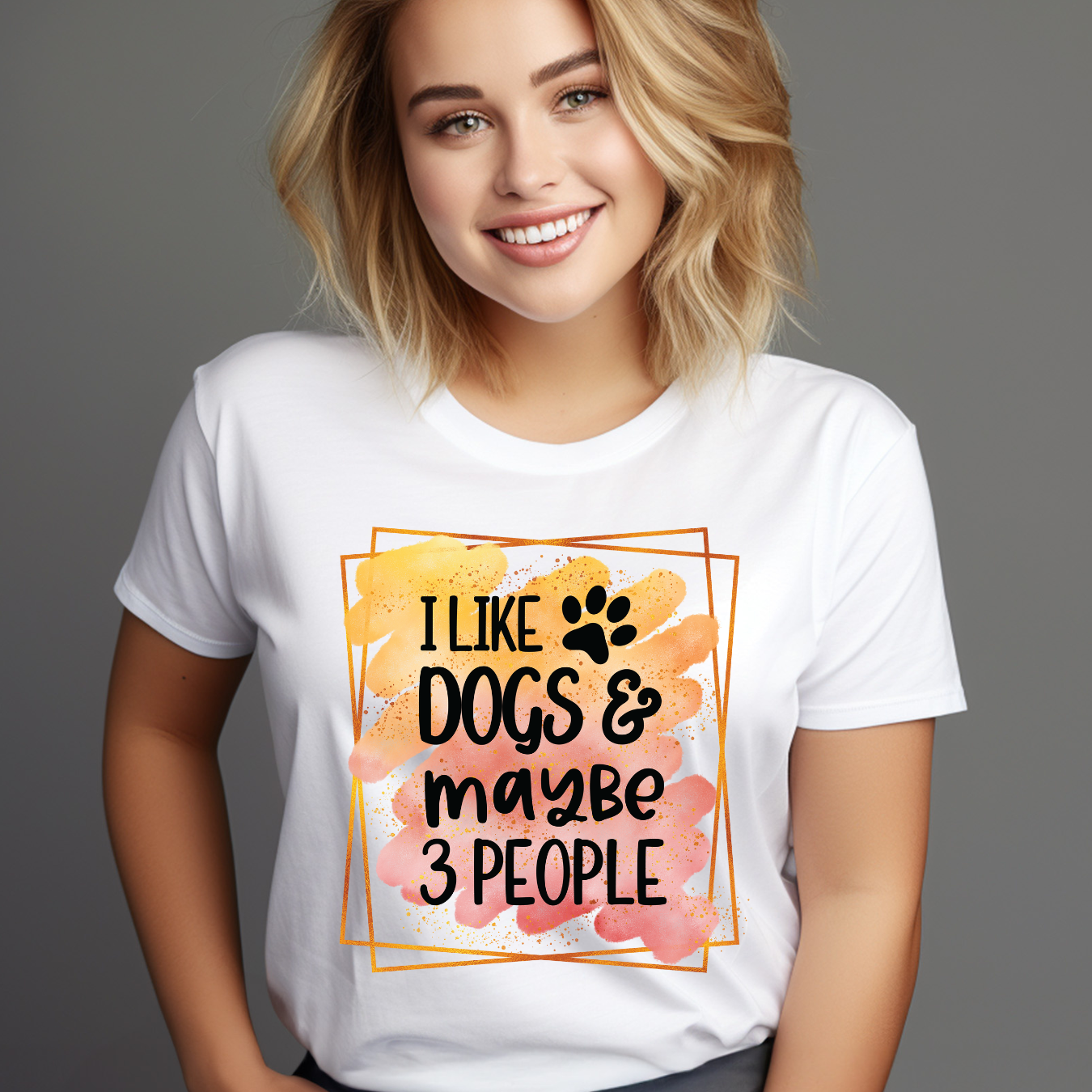 Funny Dog Lover T-Shirt – “I Like Dogs &amp; Maybe 3 People” Sarcastic Introvert Tee product thumbnail image