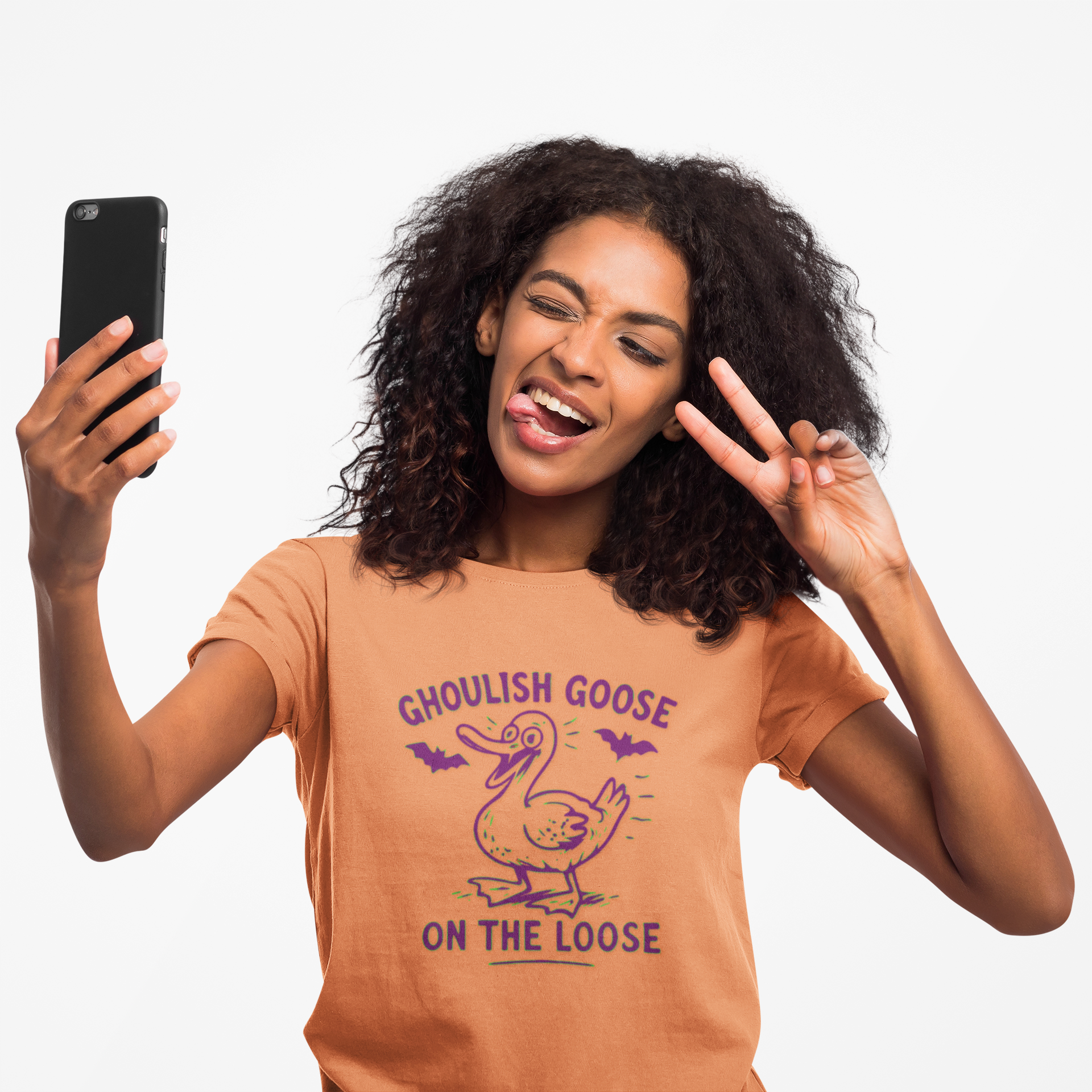 Ghoulish Goose Halloween T-Shirt, Unisex Funny Tee for Spooky Season, Perfect for Halloween Parties, Gift for Goose Lovers product thumbnail image