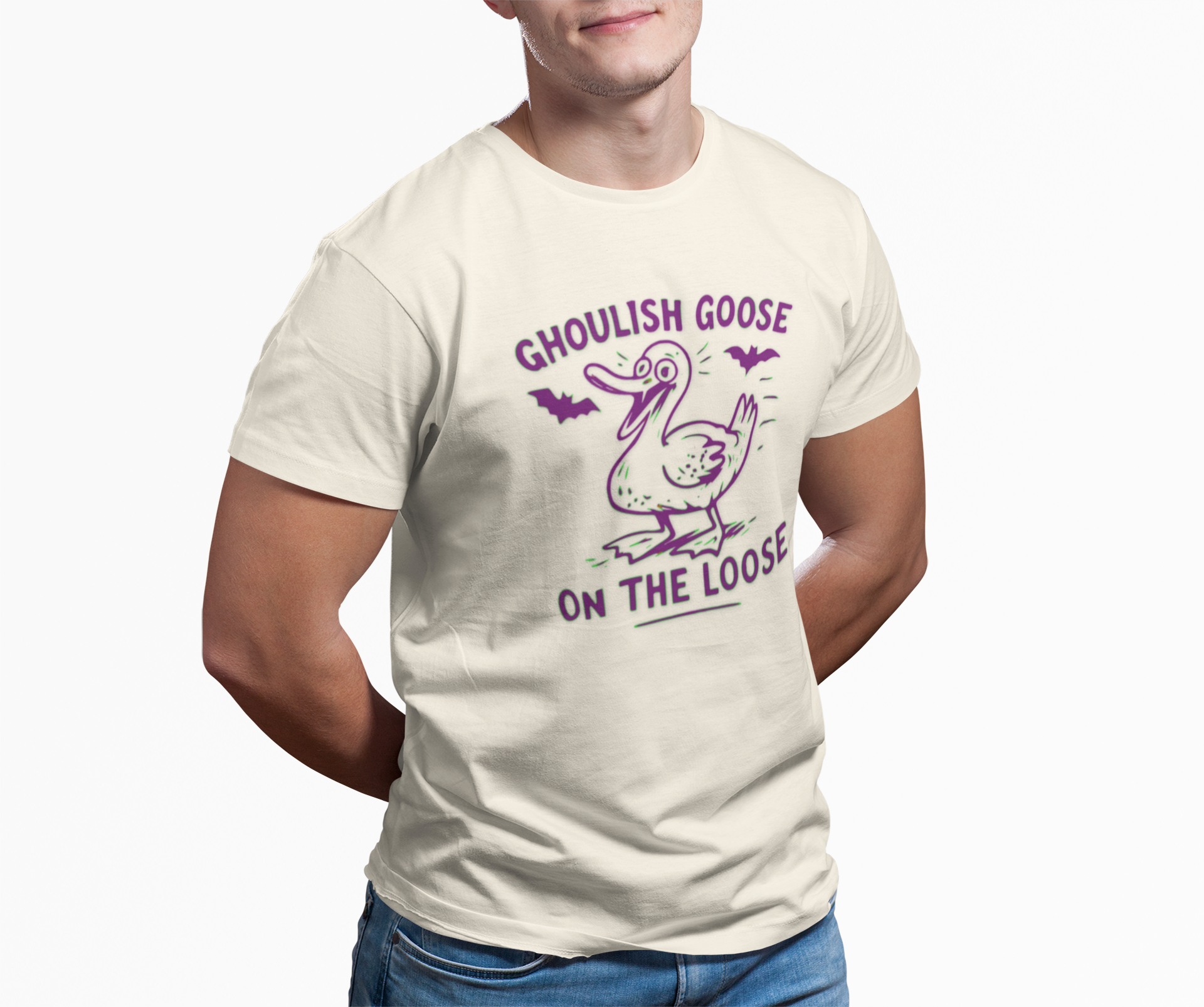 Ghoulish Goose Halloween T-Shirt, Unisex Funny Tee for Spooky Season, Perfect for Halloween Parties, Gift for Goose Lovers product thumbnail image
