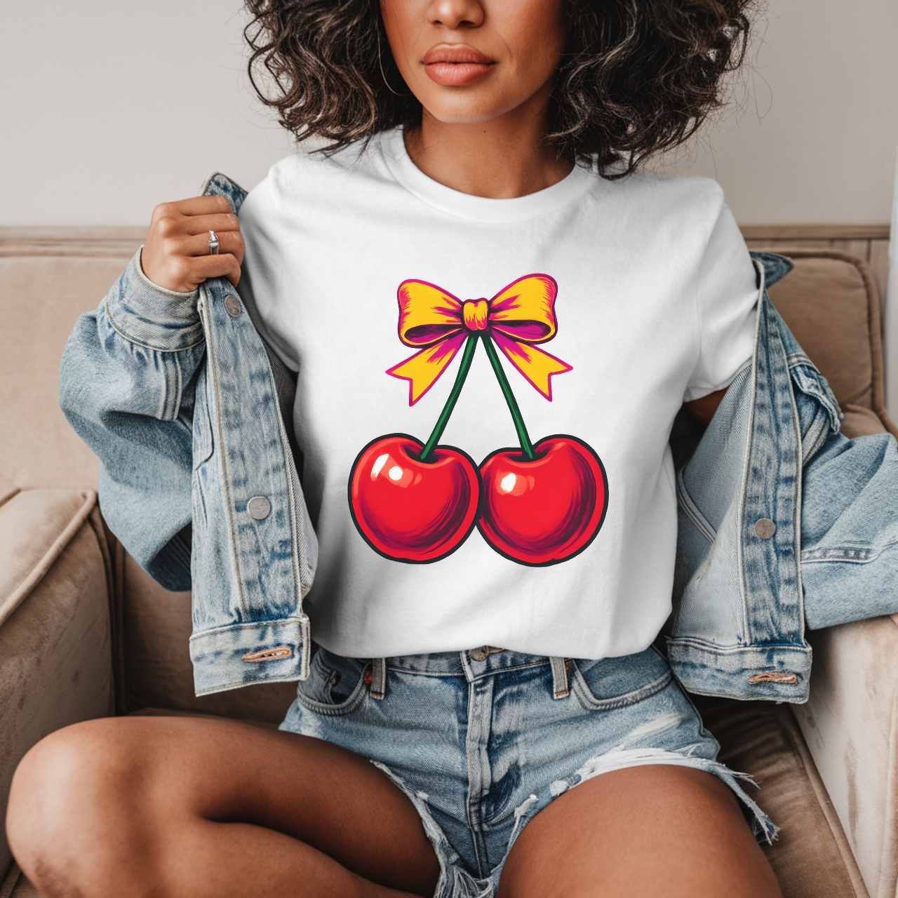 Cherry Bow Unisex Softstyle T-Shirt, Cute Tee, Gift for Fruit Lovers, Summer Fashion, Casual Outfit, Birthday Gift product thumbnail image Cherry Bow Unisex Softstyle T-Shirt, Cute Tee, Gift for Fruit Lovers, Summer Fashion, Casual Outfit, Birthday Gift product thumbnail image