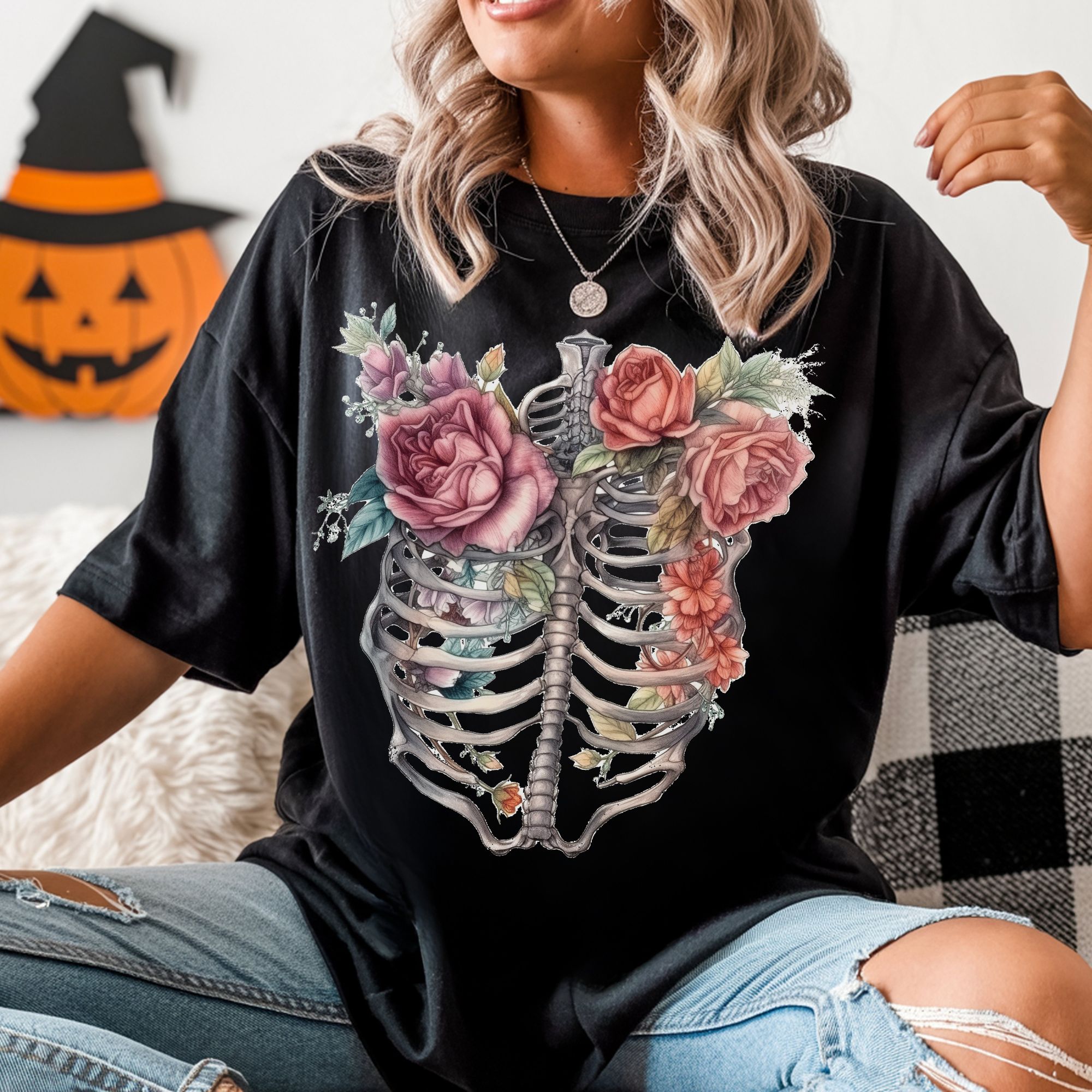 Floral Skeleton T-Shirt  product thumbnail image