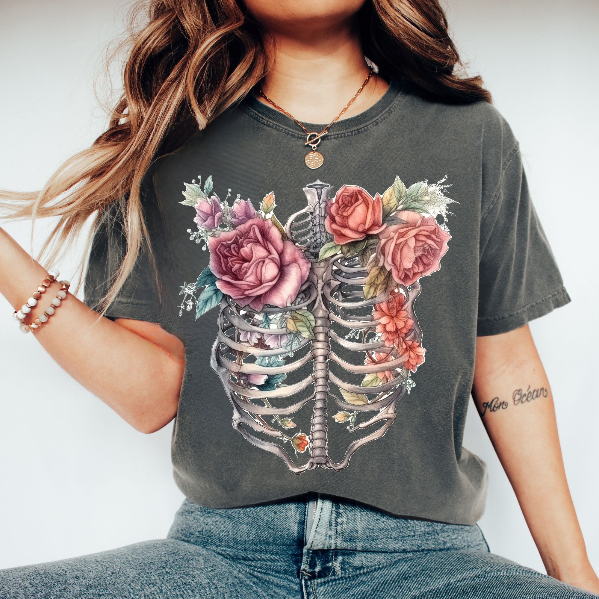 Floral Skeleton T-Shirt  product thumbnail image