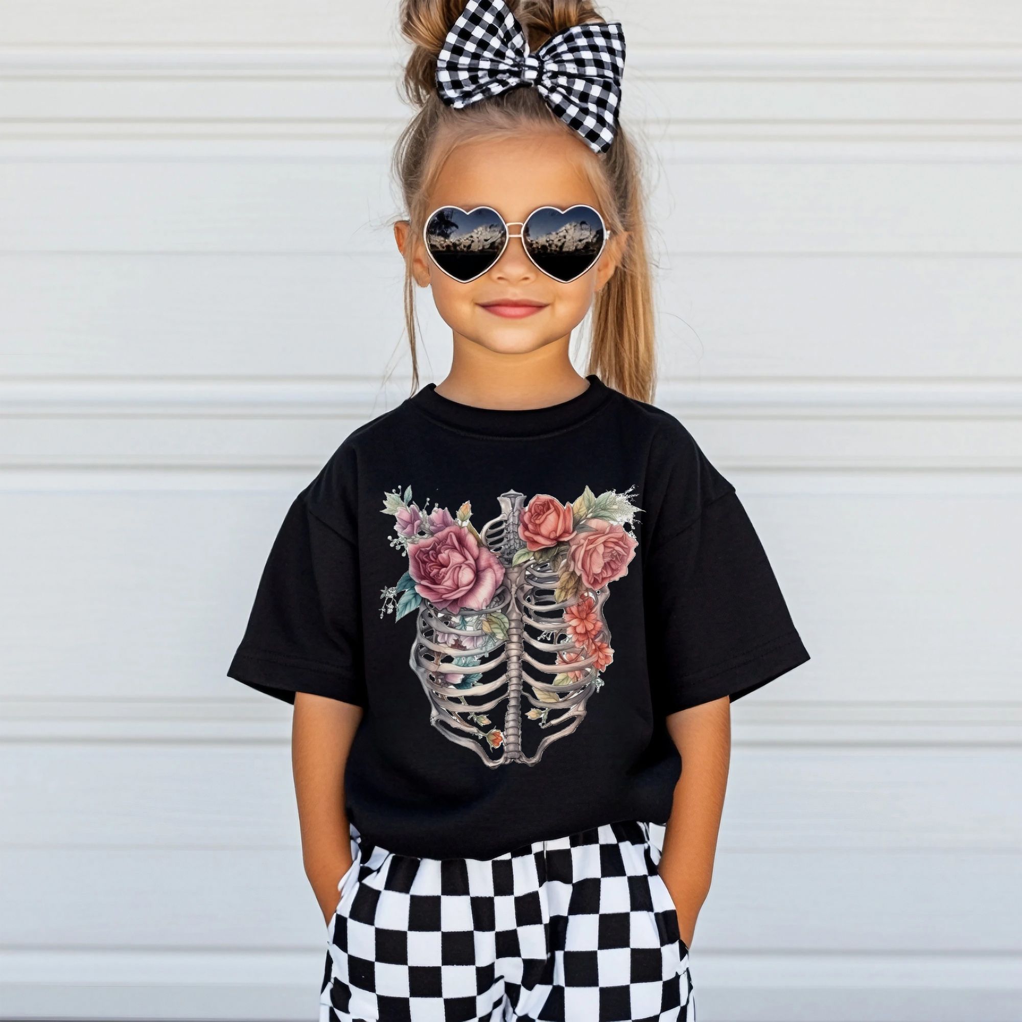 Floral Skeleton Tee for Kids product thumbnail image