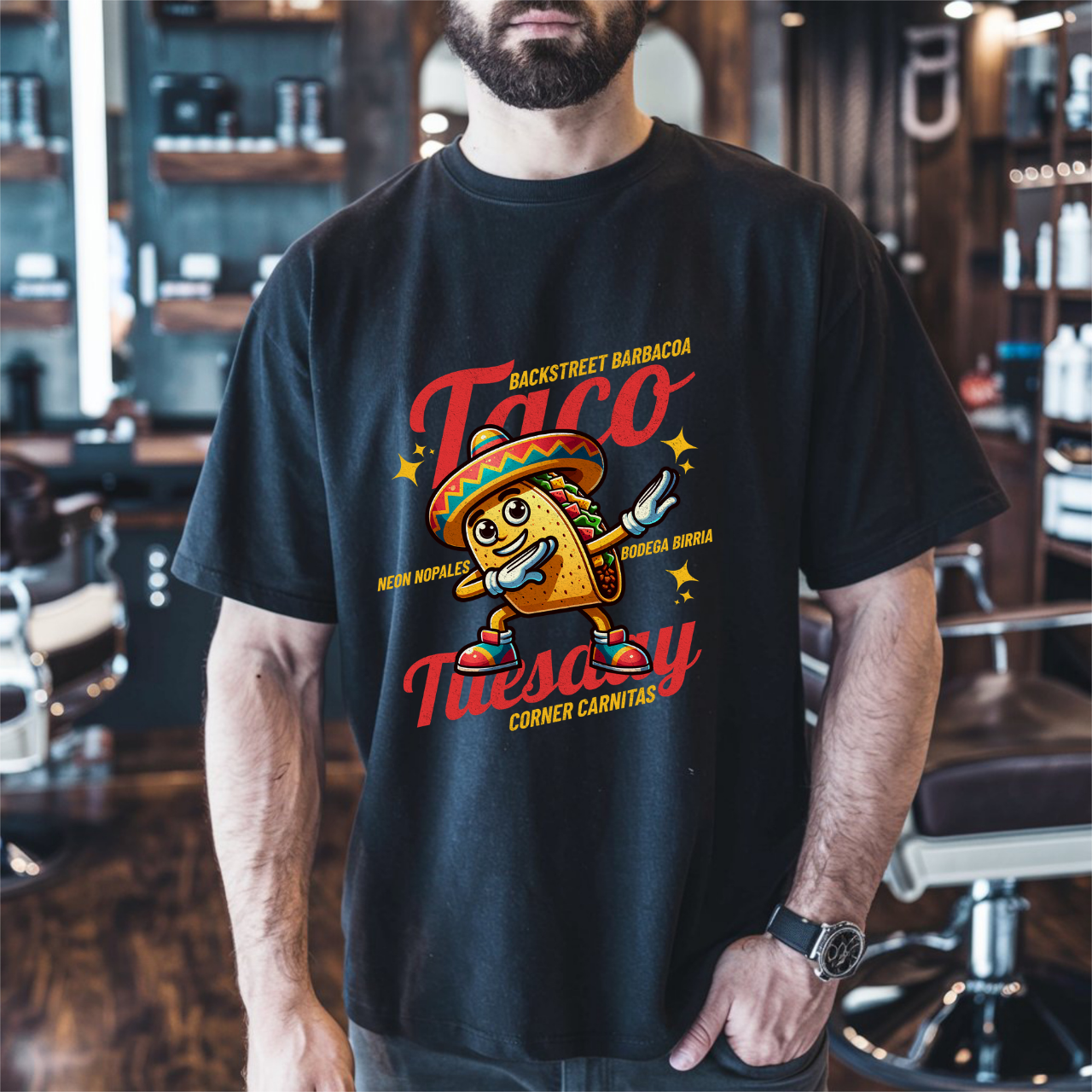 Backstreet Barbacoa Taco Tuesday T-Shirt product thumbnail image Backstreet Barbacoa Taco Tuesday T-Shirt product thumbnail image