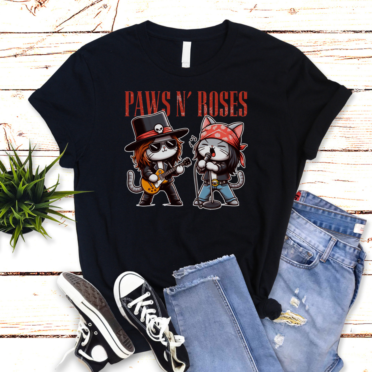 Paws 'n Roses T-Shirt product thumbnail image Paws 'n Roses T-Shirt product thumbnail image