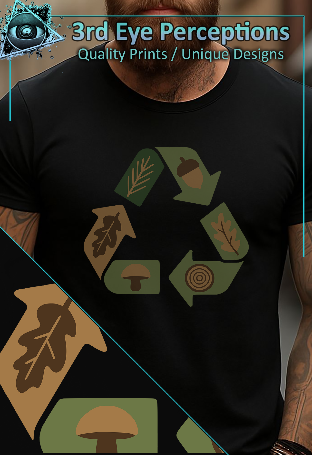 Bold Minimal Recycle Symbol Eco Earth Day Forest Camping Awarness product thumbnail image