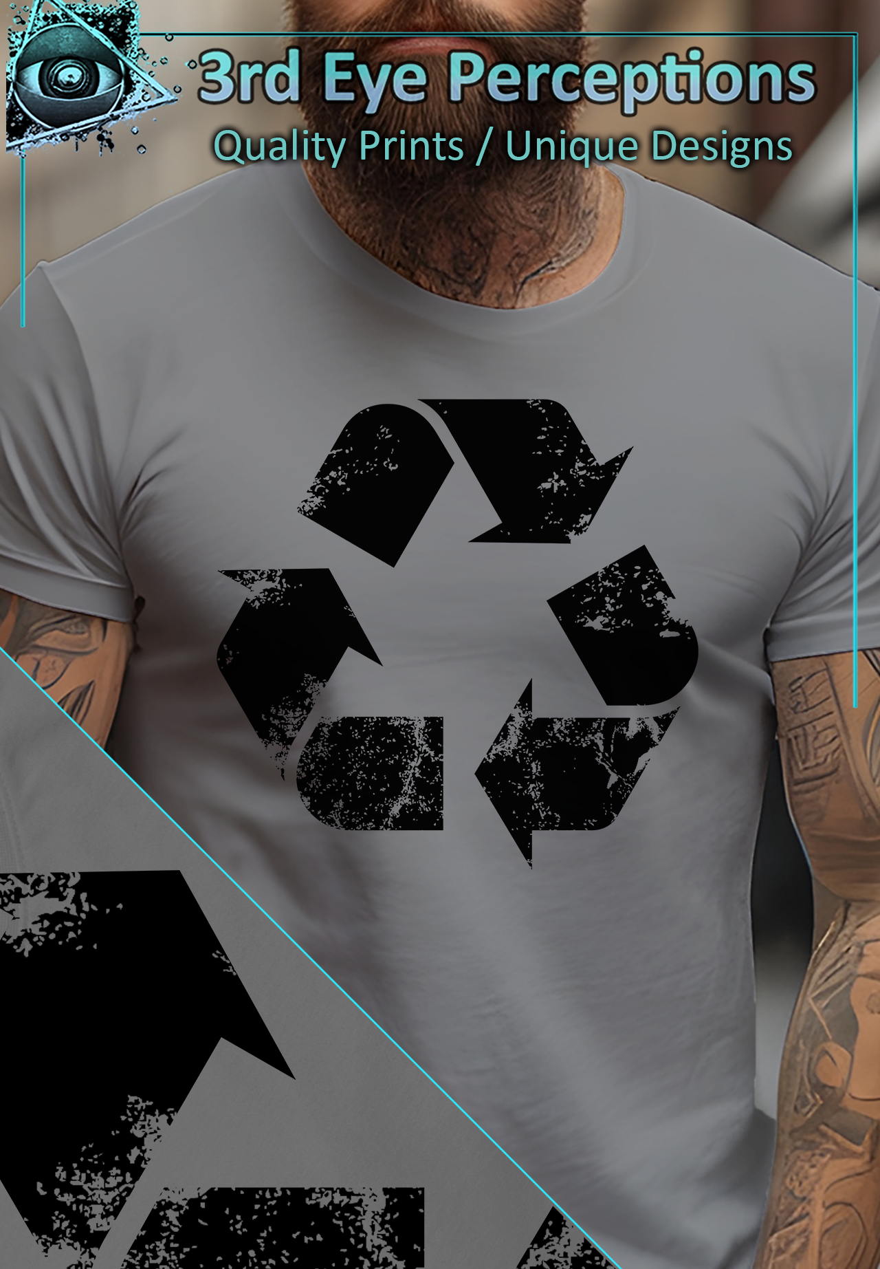 Bold Vintage Reclycle Symbol Earth Day Support Trash Cleanup Squad