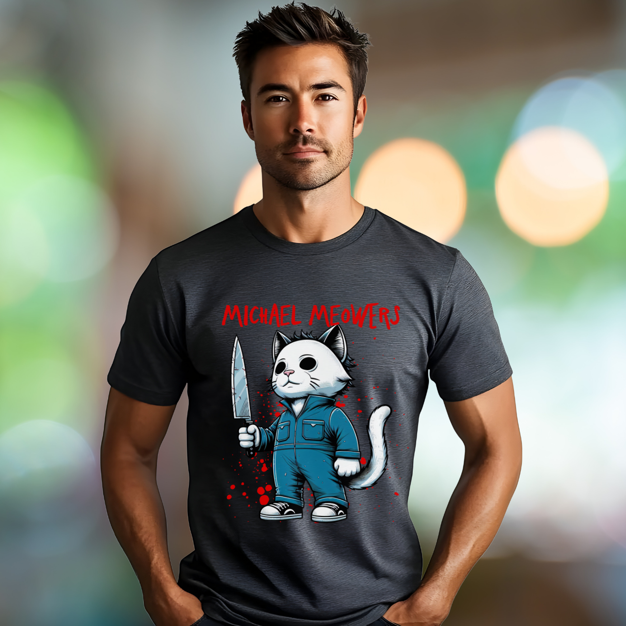 Halloween Michael Meowers Tee product thumbnail image Halloween Michael Meowers Tee product thumbnail image
