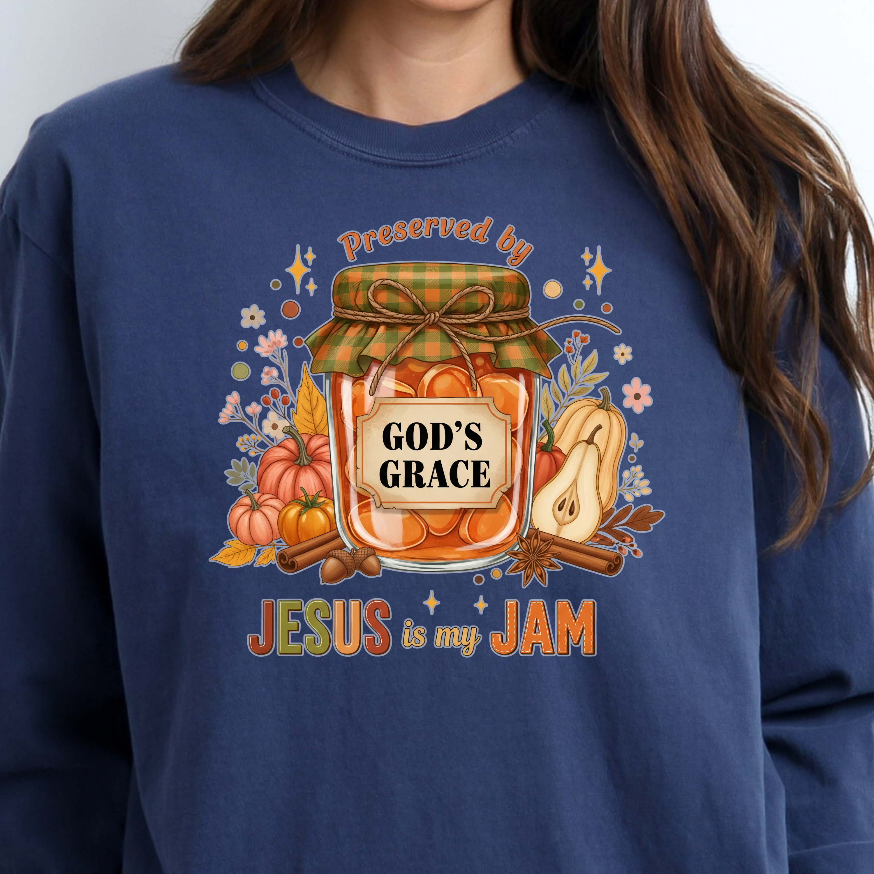 Jesus Jam Long Sleeve T-Shirt, Preserved by God's Grace Tee, Faith-Based Apparel, Inspirational Gift, Christian Clothing