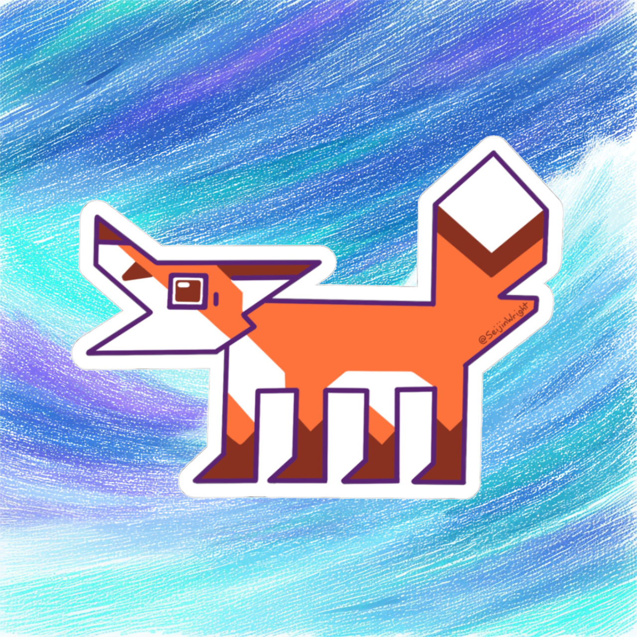 Screaming Fox Sticker