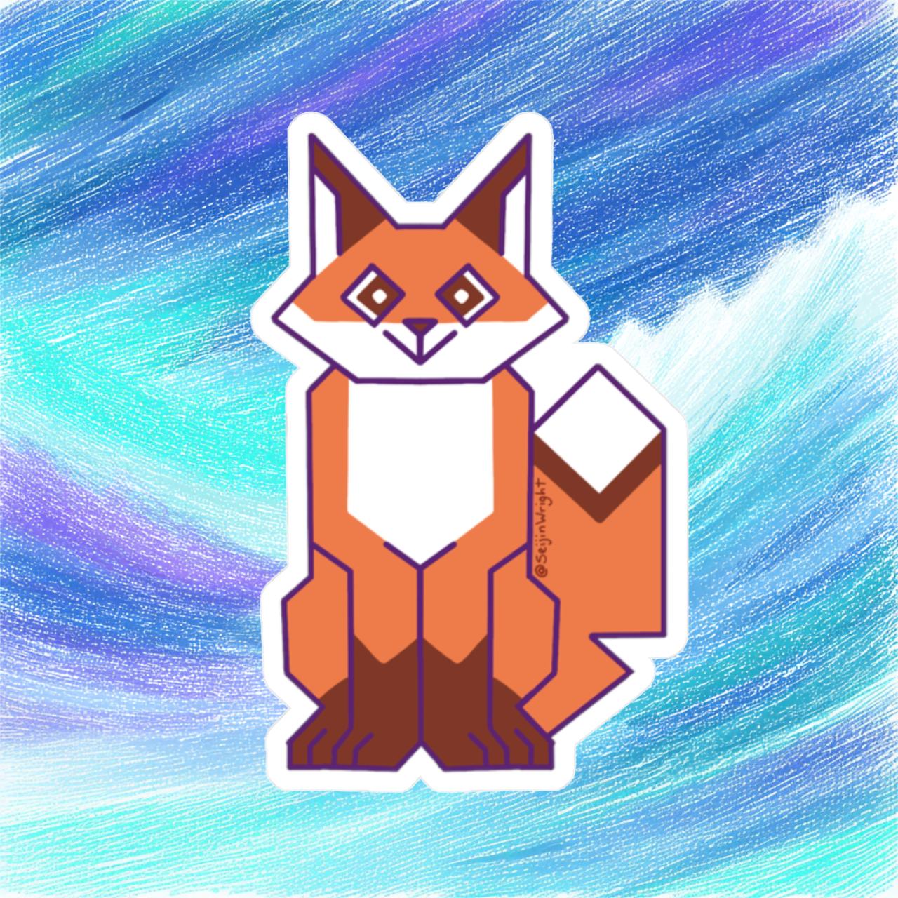 Perching Fox Sticker