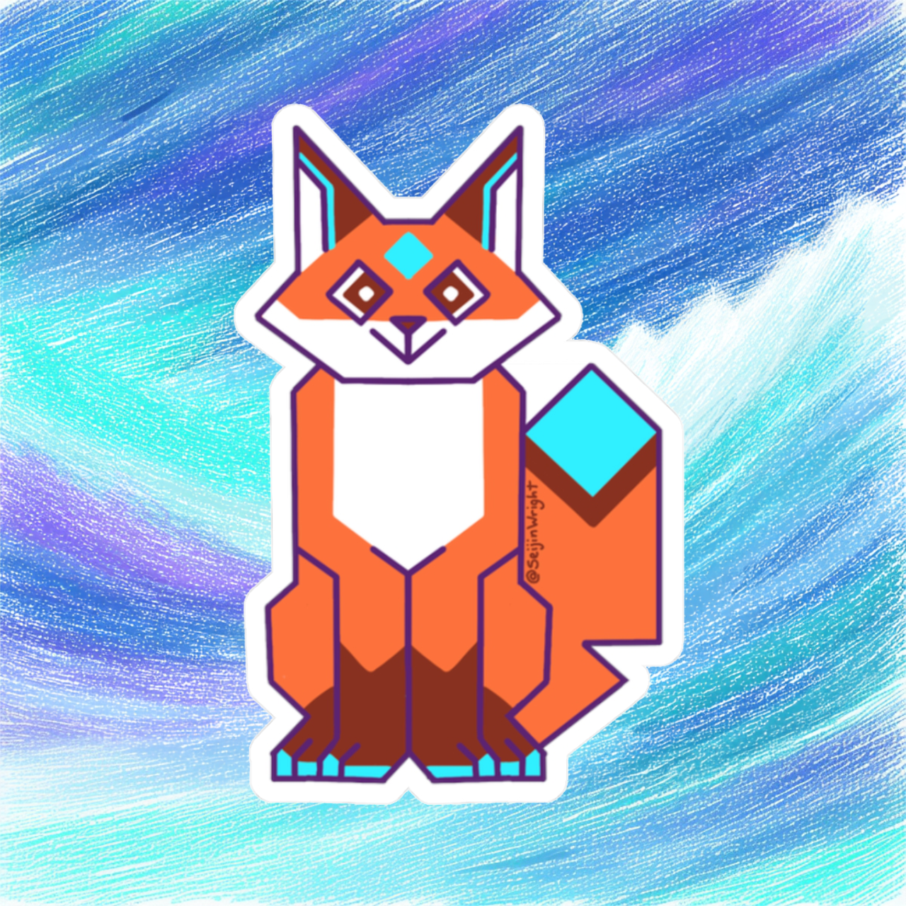 Perching Fox (Spirit of the North) Sticker Perching Fox (Spirit of the North) Sticker