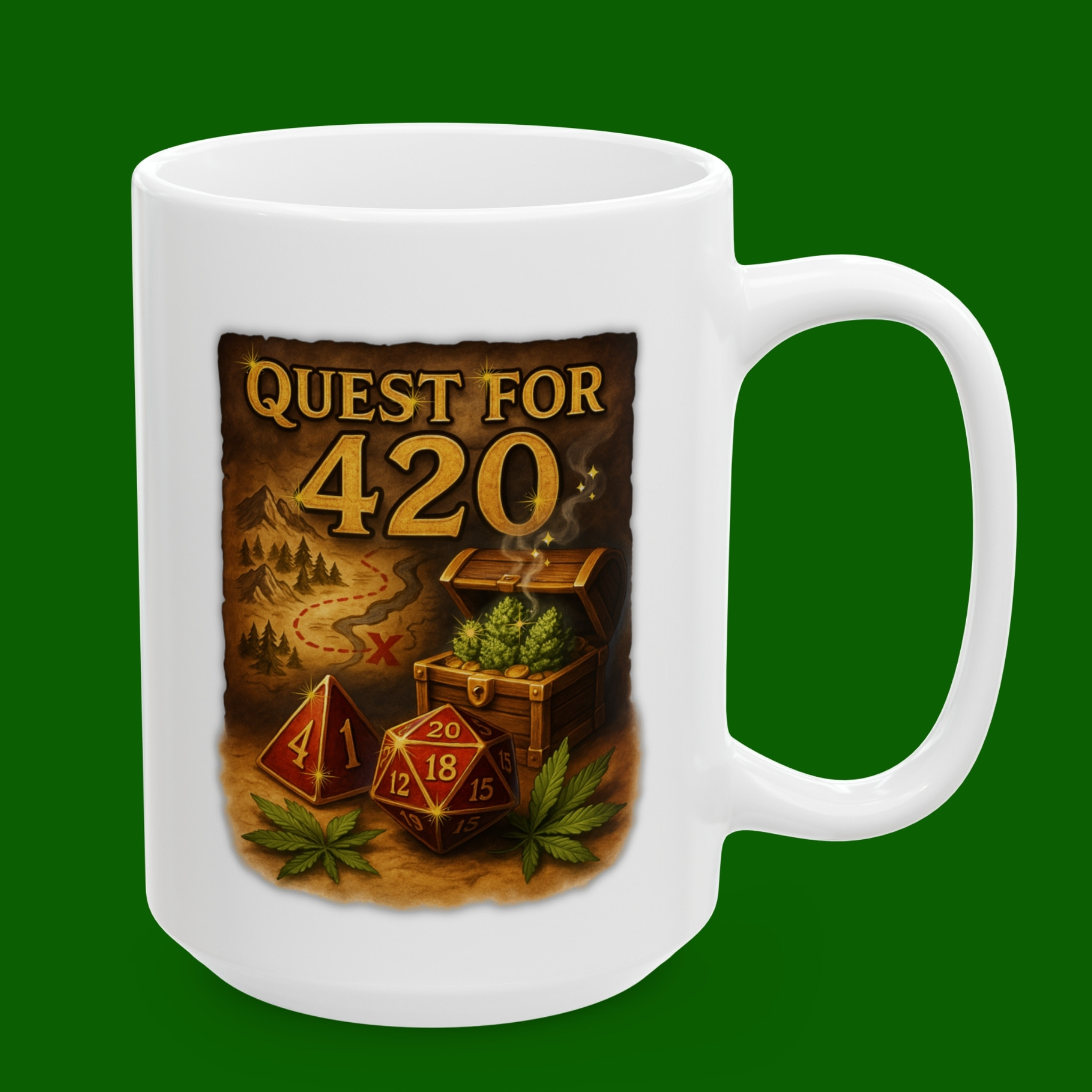 Mug - 'Quest for 420' Featuring an original map design product thumbnail image Mug - 'Quest for 420' Featuring an original map design product thumbnail image