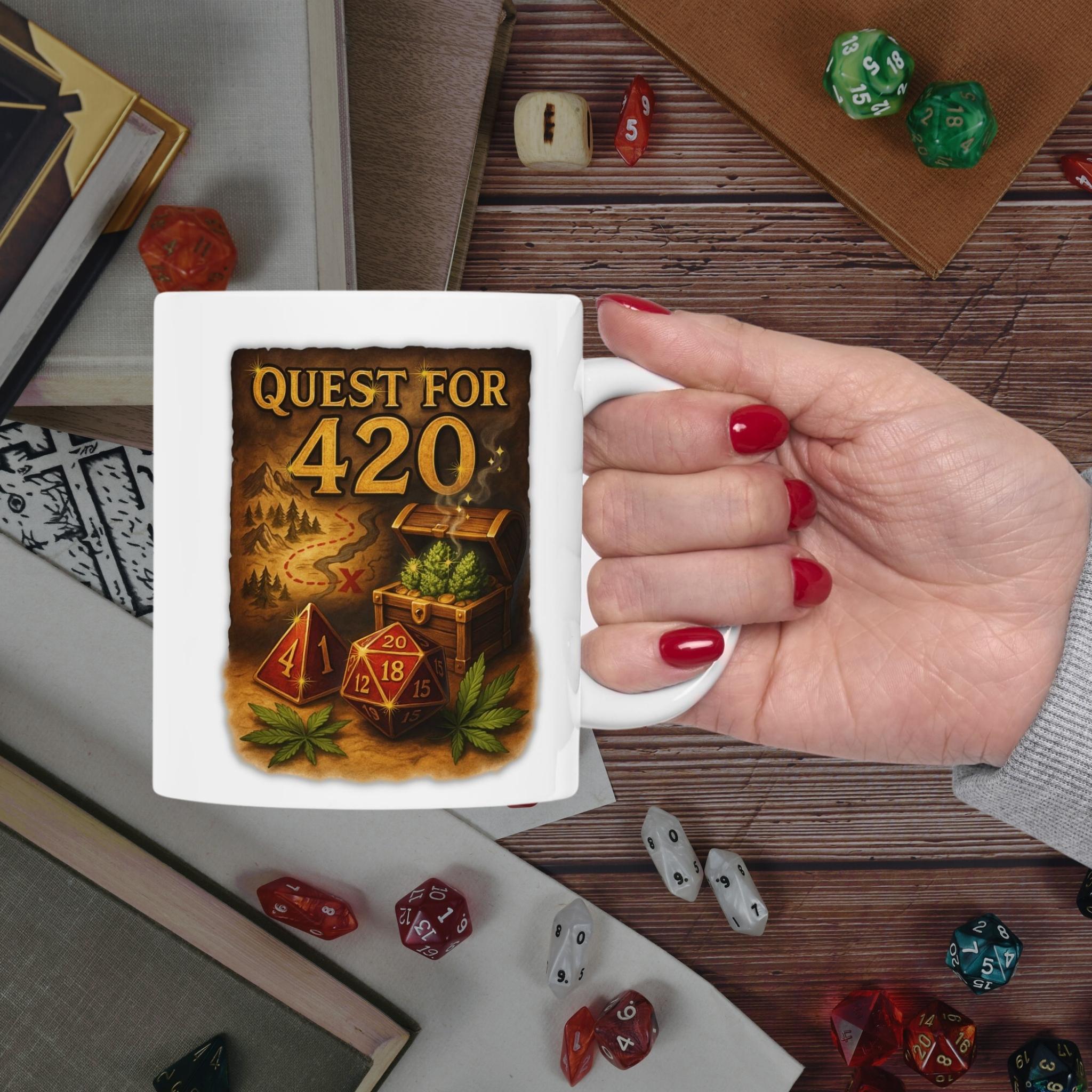 Mug - 'Quest for 420' Featuring an original map design product thumbnail image Mug - 'Quest for 420' Featuring an original map design product thumbnail image