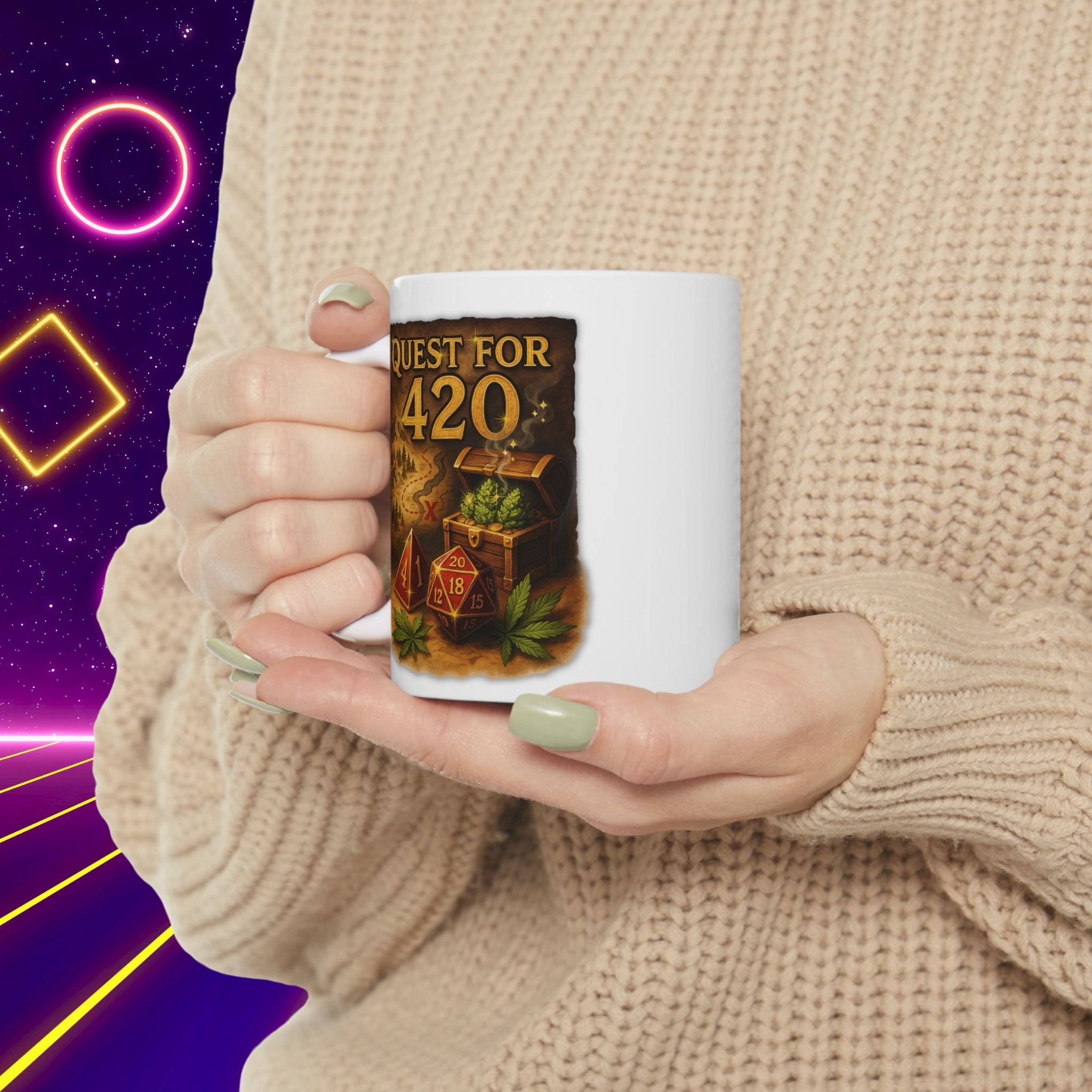 Mug - 'Quest for 420' Featuring an original map design product thumbnail image Mug - 'Quest for 420' Featuring an original map design product thumbnail image