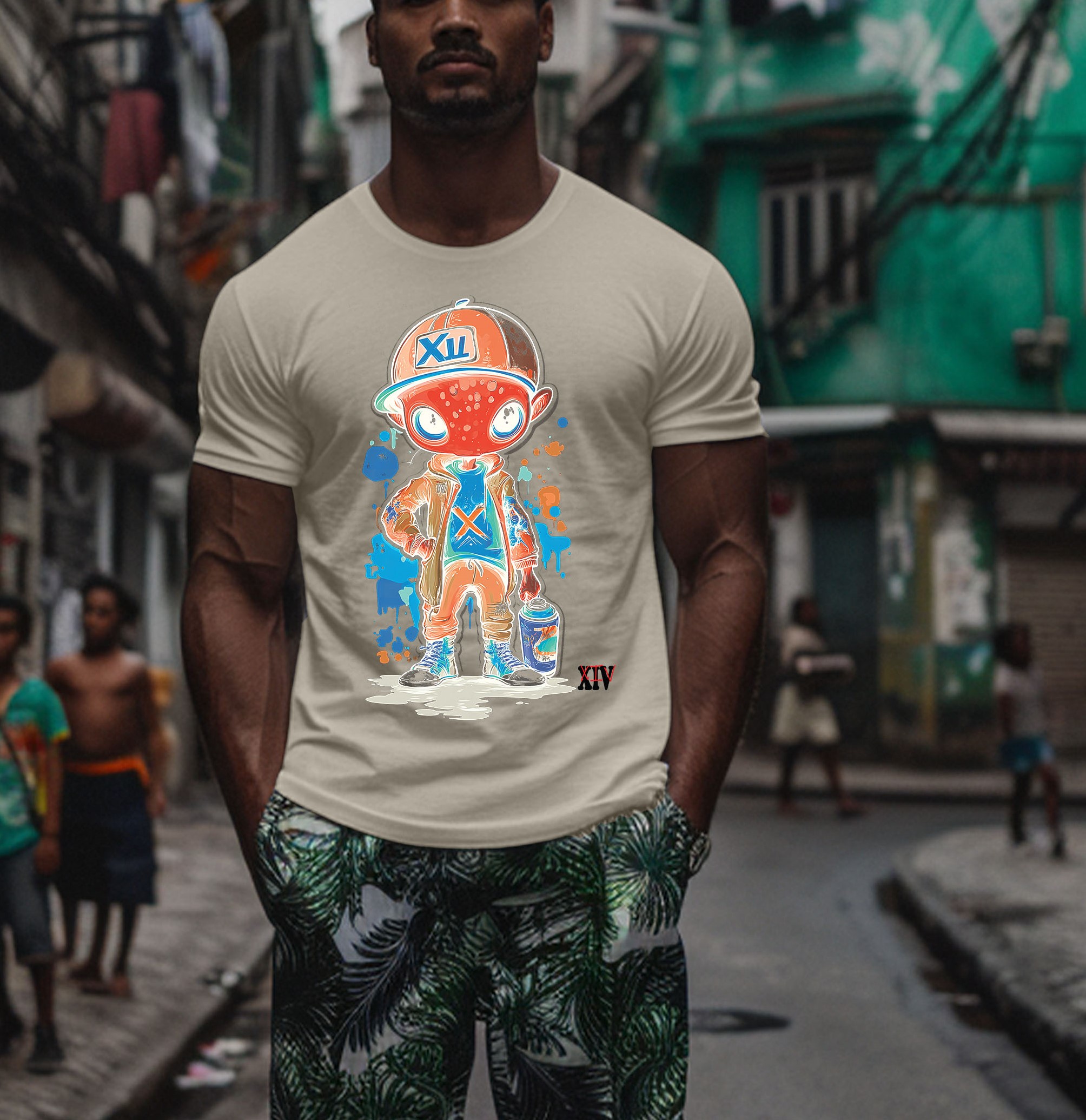 Graffiti Alien Hoodie T-Shirt – Streetwear with Bold Style