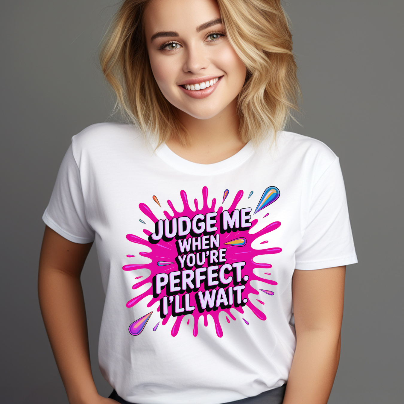 Funny Quote Tee - Judge Me When You're Perfect Shirt product thumbnail image