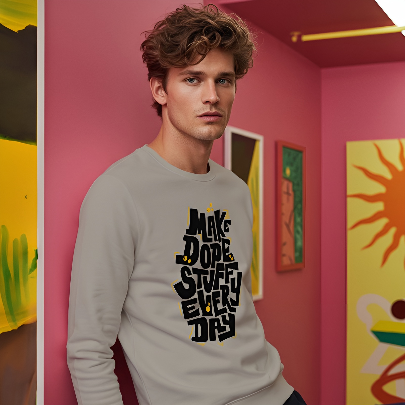 Make Dope Stuff Everyday Graphical Sweatshirt, Motivational Sweatshirt, Trendy Sweatshirt, Unisex Crewneck, Retro Sweatshirt, Streetwear Graphic Sweatshirt product thumbnail image Make Dope Stuff Everyday Graphical Sweatshirt, Motivational Sweatshirt, Trendy Sweatshirt, Unisex Crewneck, Retro Sweatshirt, Streetwear Graphic Sweatshirt product thumbnail image