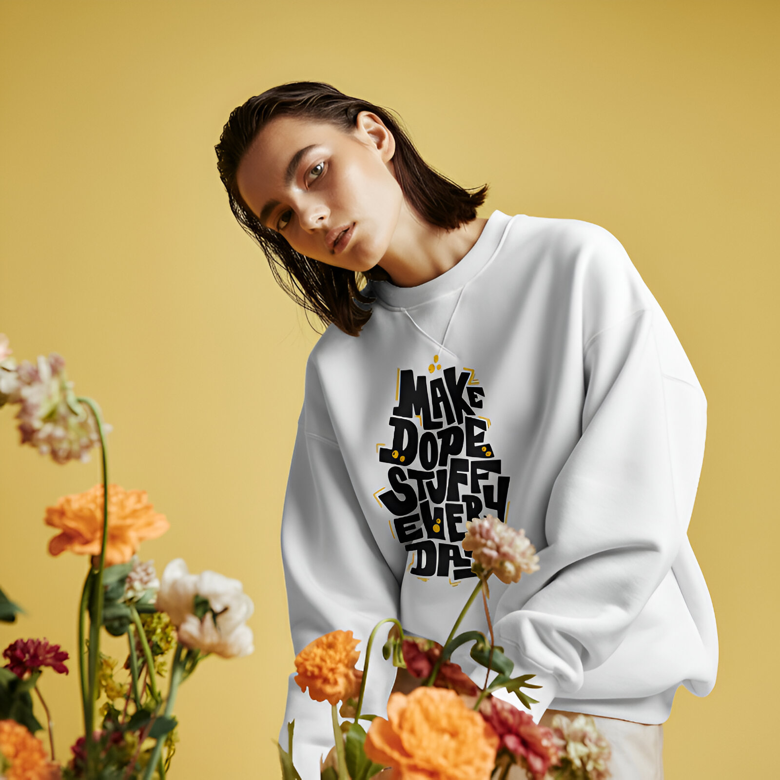 Make Dope Stuff Everyday Graphical Sweatshirt, Motivational Sweatshirt, Trendy Sweatshirt, Unisex Crewneck, Retro Sweatshirt, Streetwear Graphic Sweatshirt  product thumbnail image