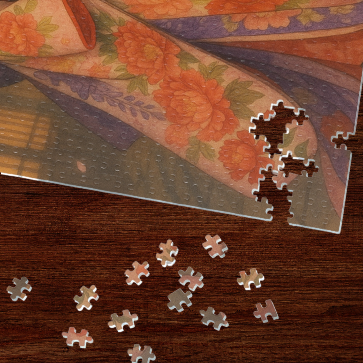 Kimono Beauty Puzzle – Moonlight and Cherry Blossoms (252 / 500 / 1000 Pieces) product thumbnail image