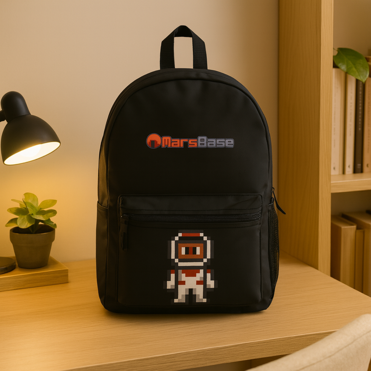 Mars Base Pixel Art Astronaut Backpack | Cool Space-Themed Bag for Kids & Adults, Ideal for School, Travel, Gifts Mars Base Pixel Art Astronaut Backpack | Cool Space-Themed Bag for Kids & Adults, Ideal for School, Travel, Gifts
