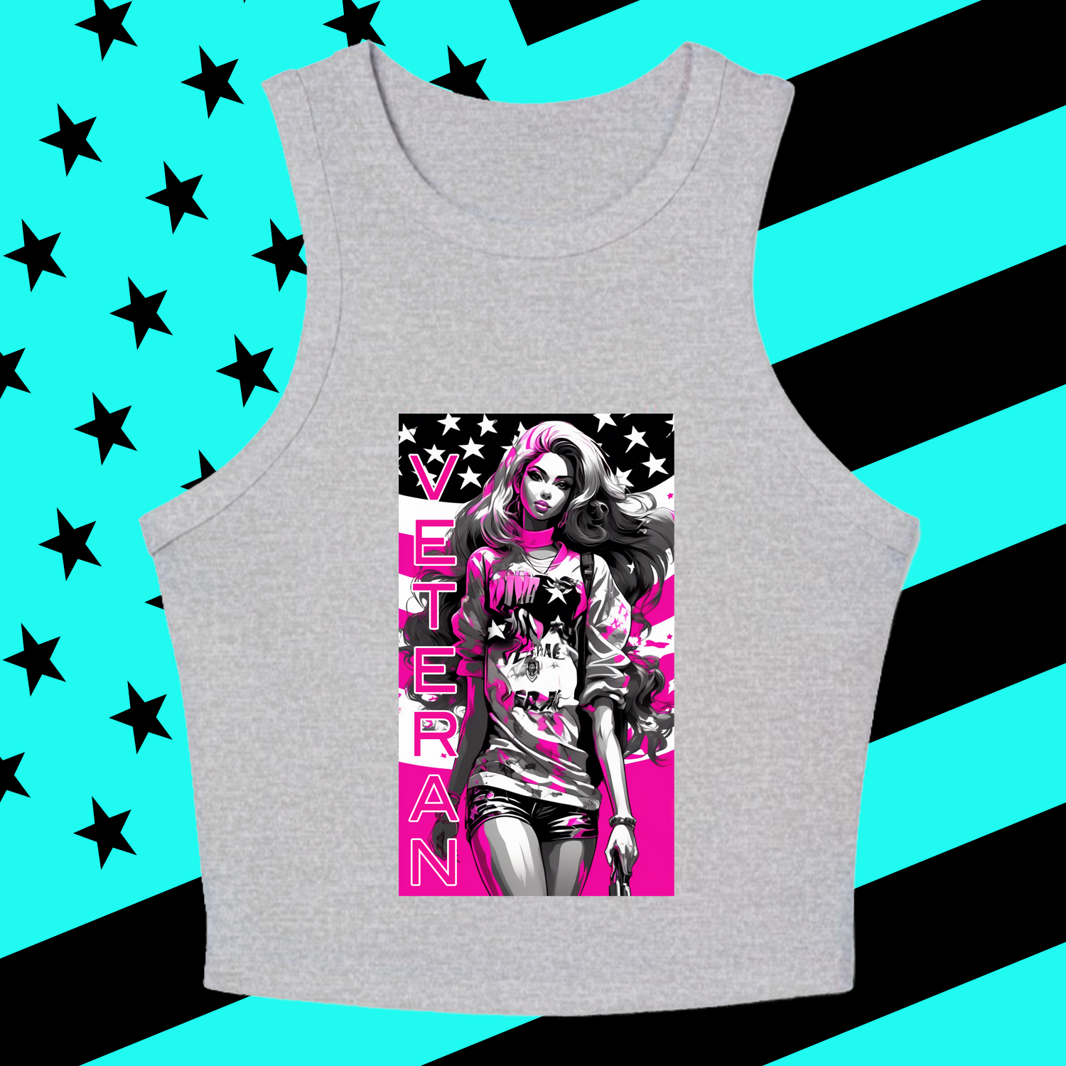 "Para-Tee" 4 - Chic Graphic Racer Tank Top